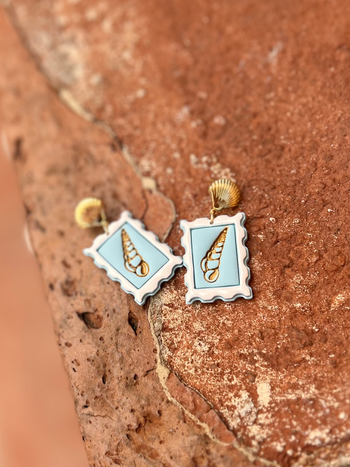 The Capri | Postage Stamp of Italy Clay Earrings