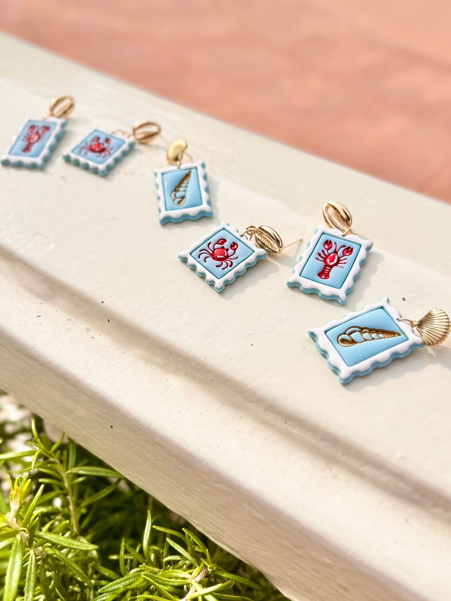 The Capri | Postage Stamp of Italy Clay Earrings