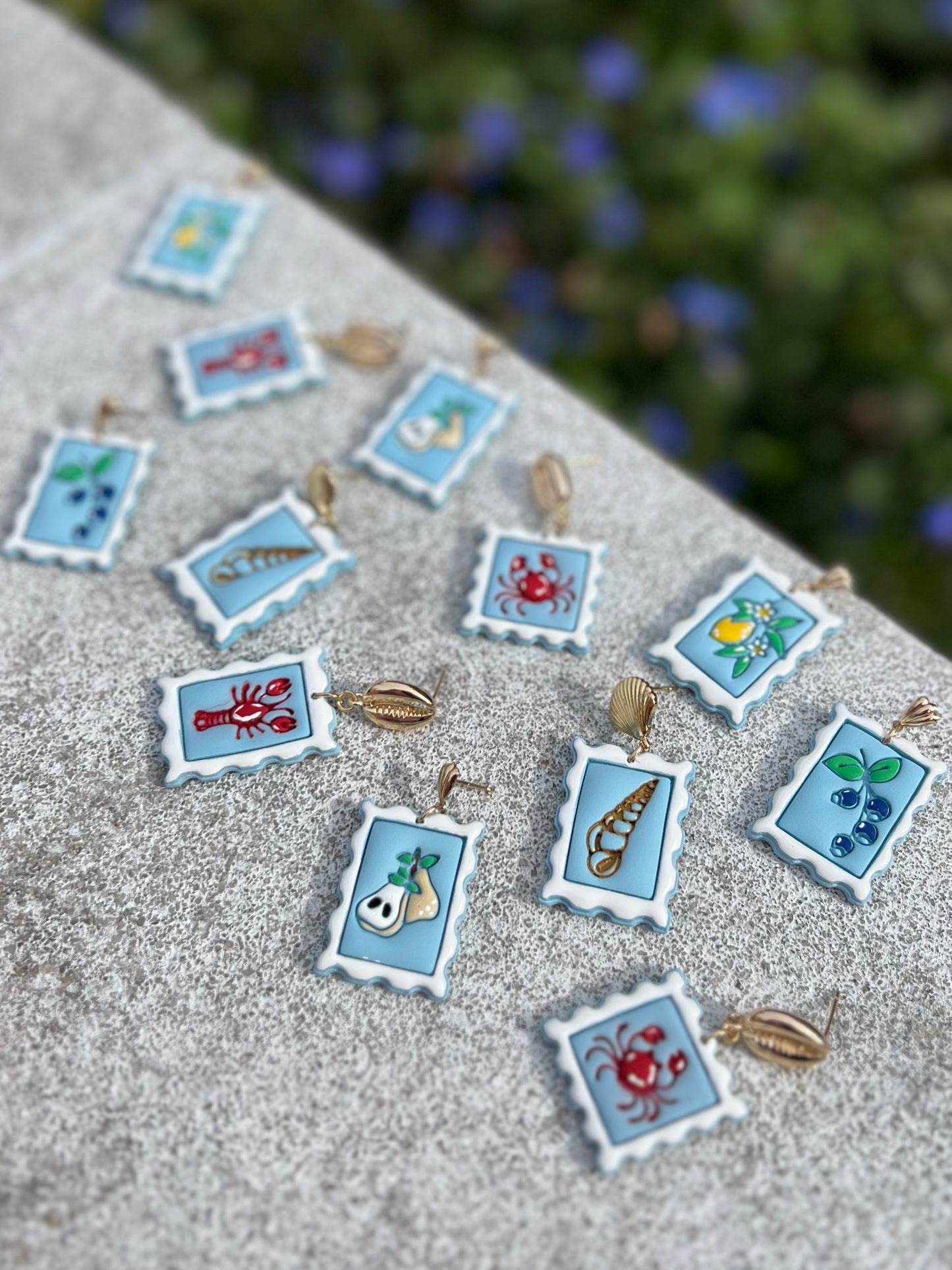 The Capri | Postage Stamp of Italy Clay Earrings