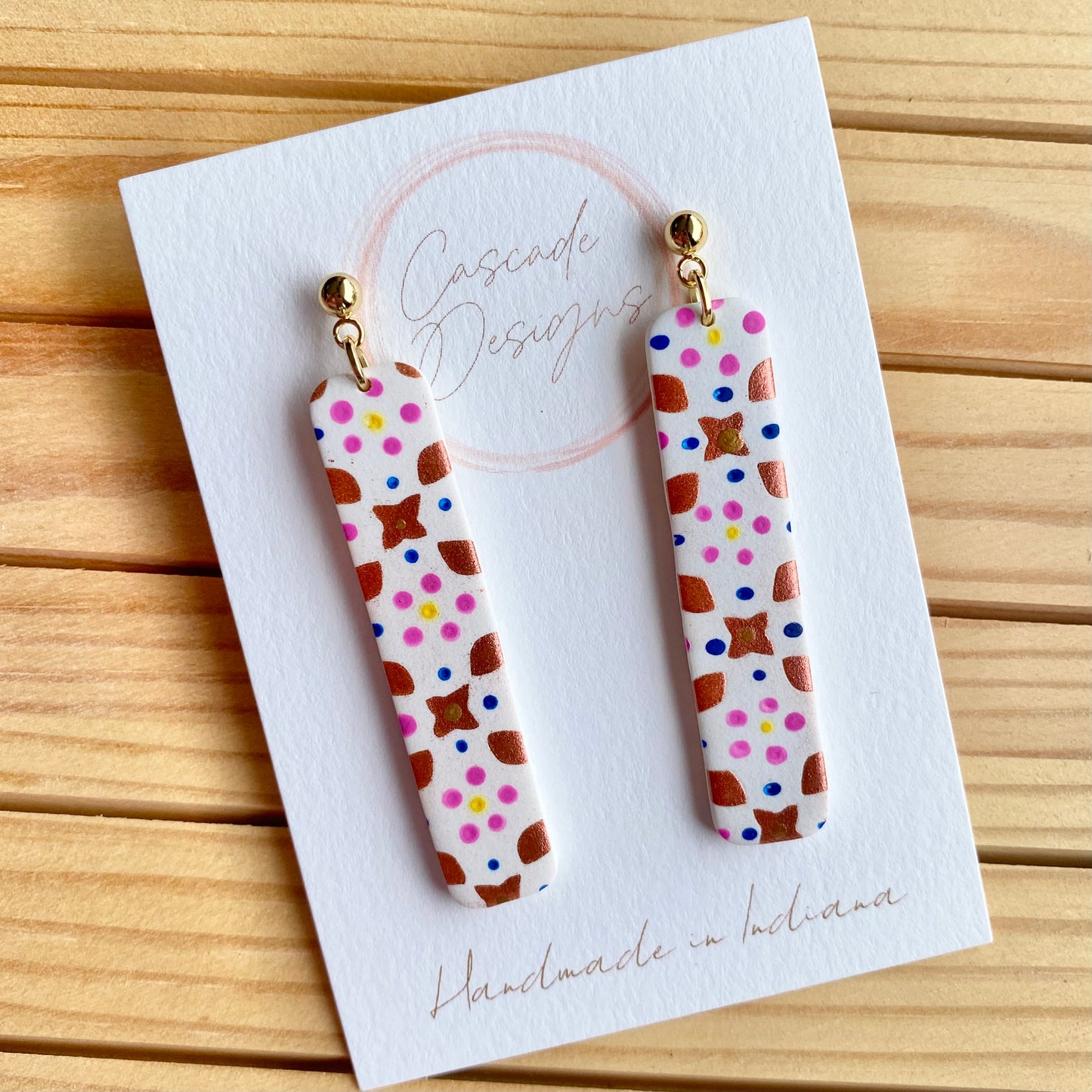 The Esmeralda | Moroccan Hoop and Rectangle Clay Earrings