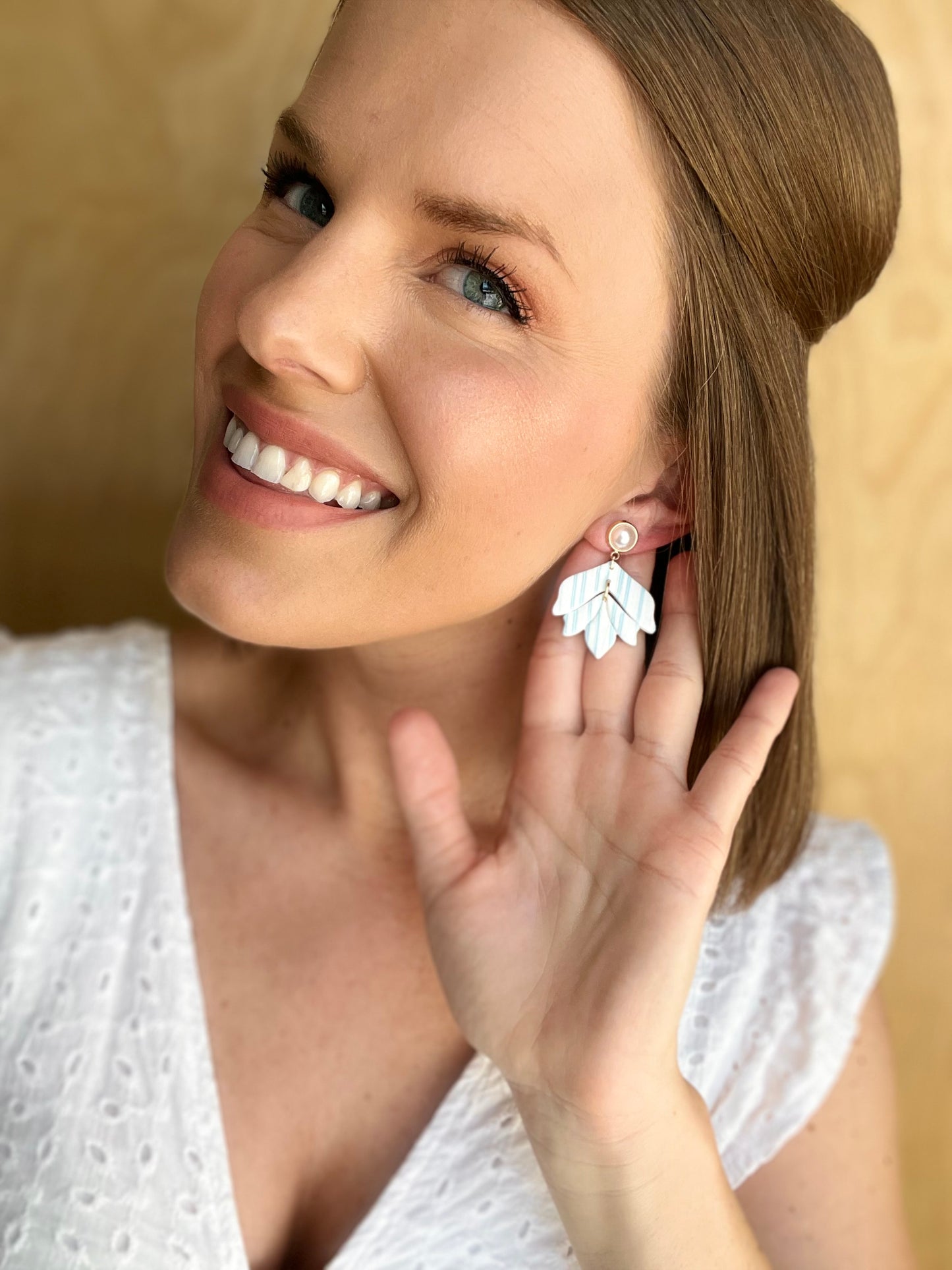 The Vittoria | Striped Nautical Clay Earrings