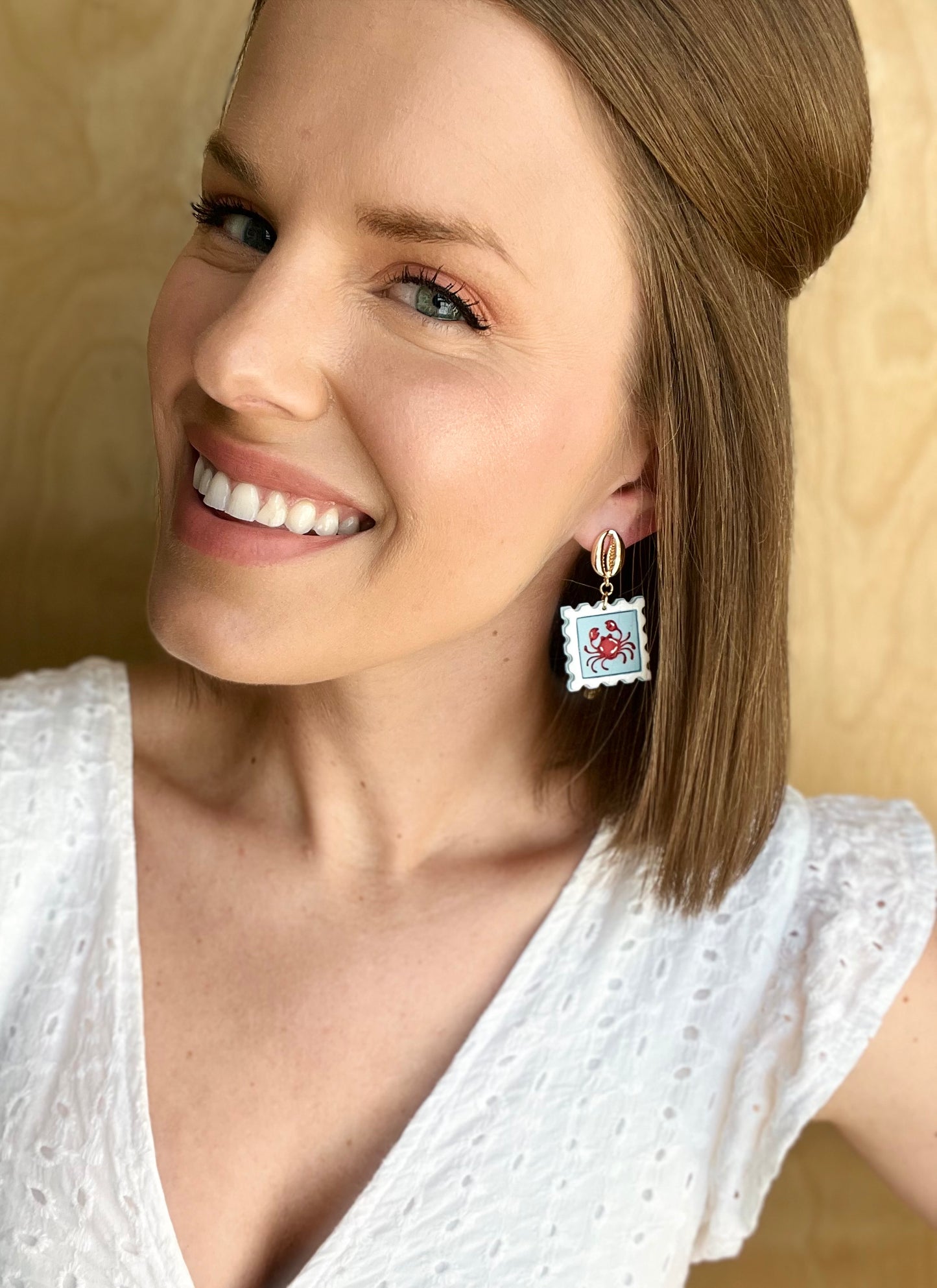 The Capri | Postage Stamp of Italy Clay Earrings