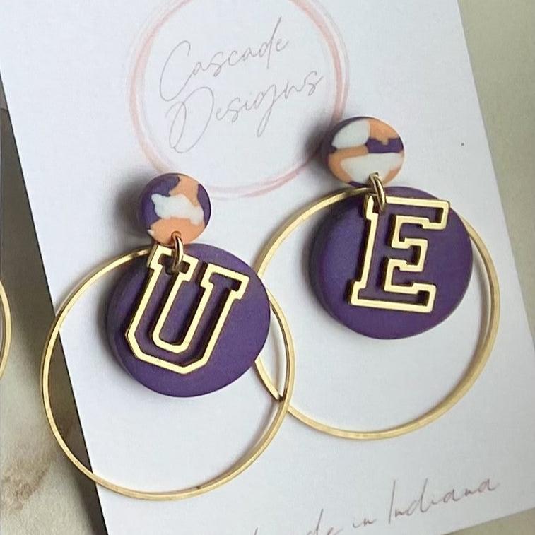 The Letterman | Letter Hoop Clay Earrings