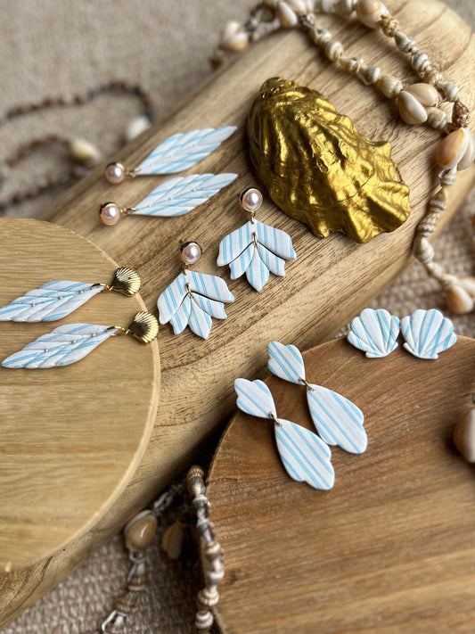 The Vittoria | Striped Nautical Clay Earrings