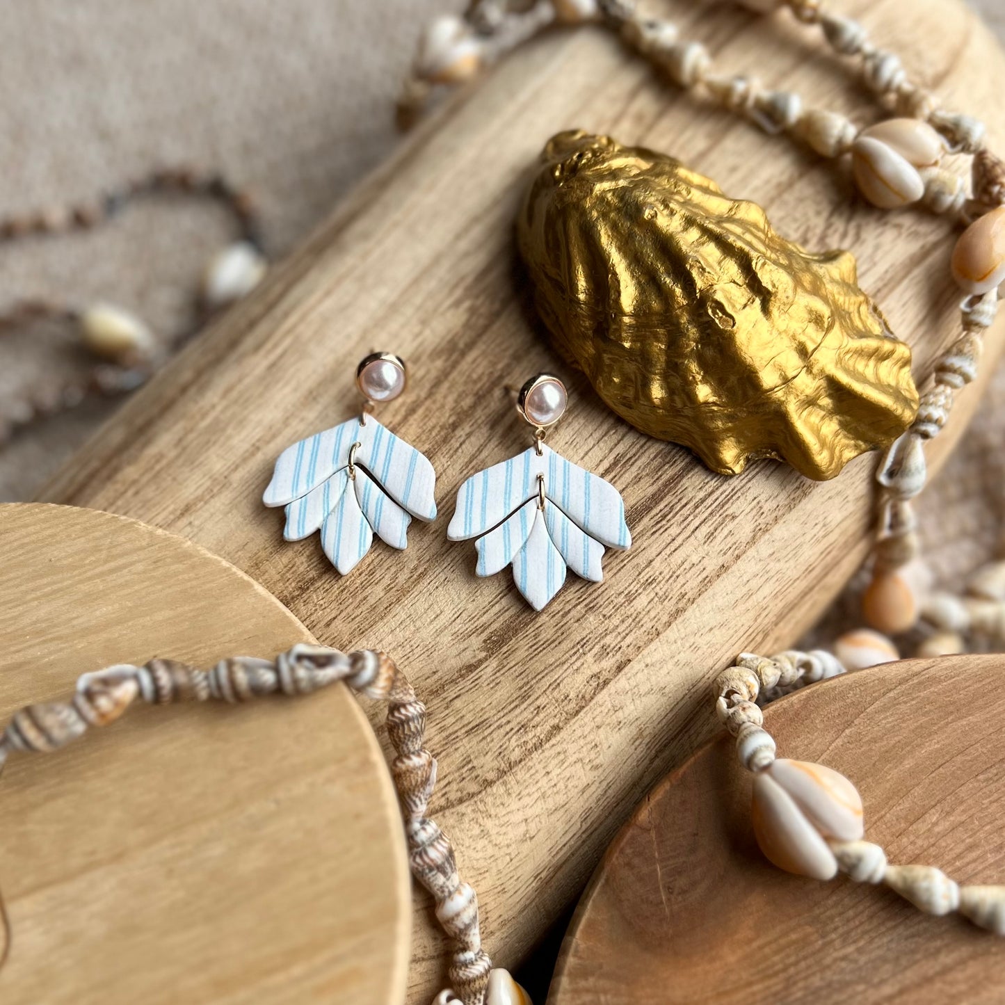The Vittoria | Striped Nautical Clay Earrings