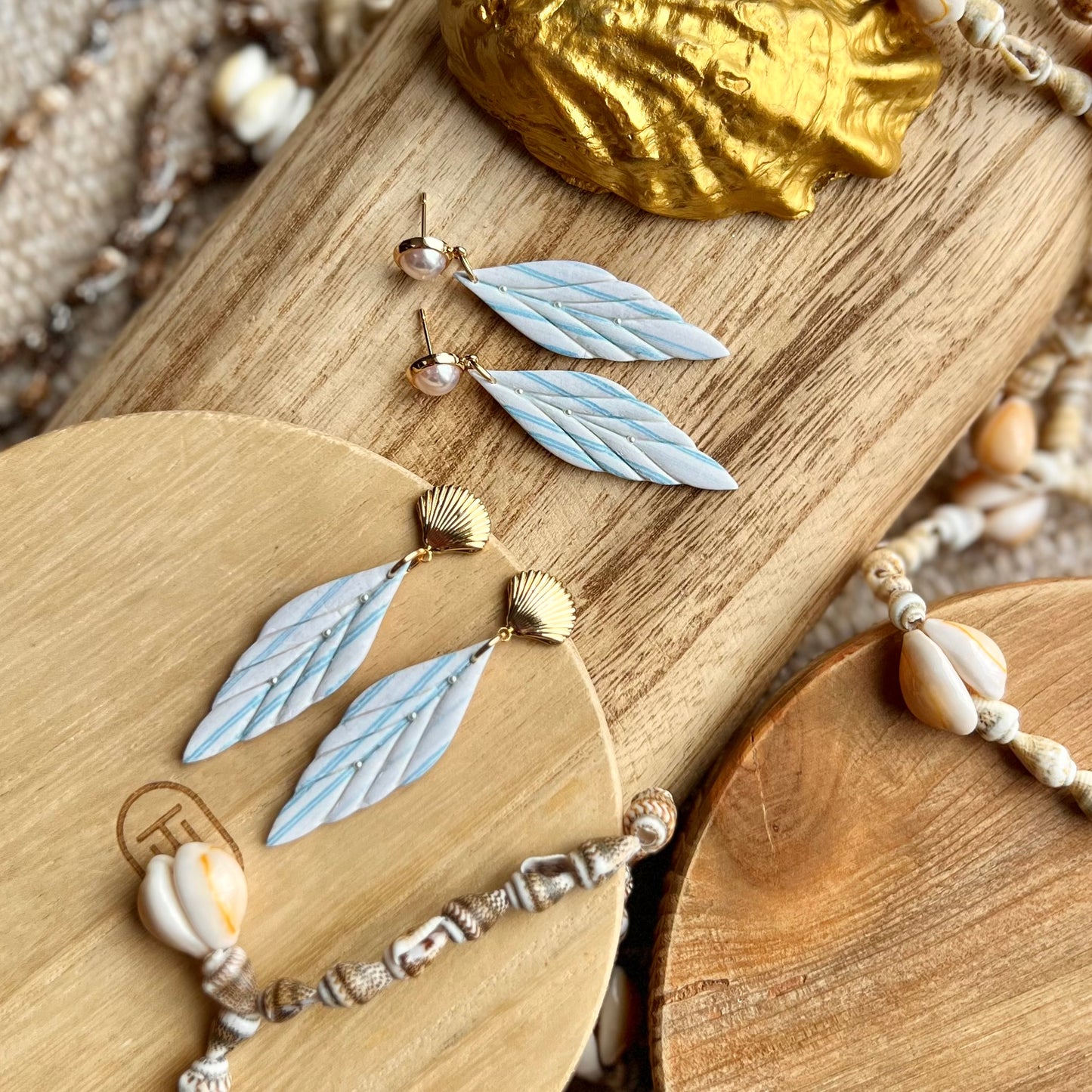 The Vittoria | Striped Nautical Clay Earrings