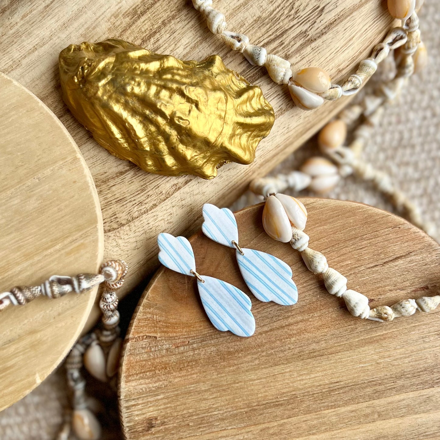 The Vittoria | Striped Nautical Clay Earrings