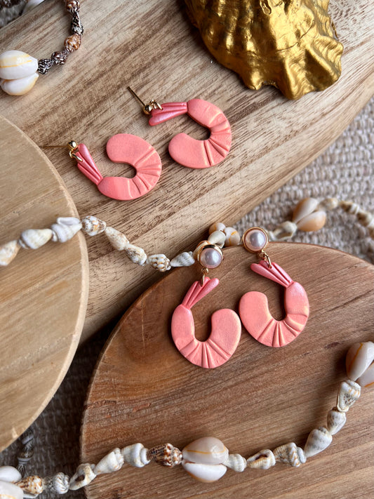 The Spuntino | Shimmery Shrimp Clay Earrings