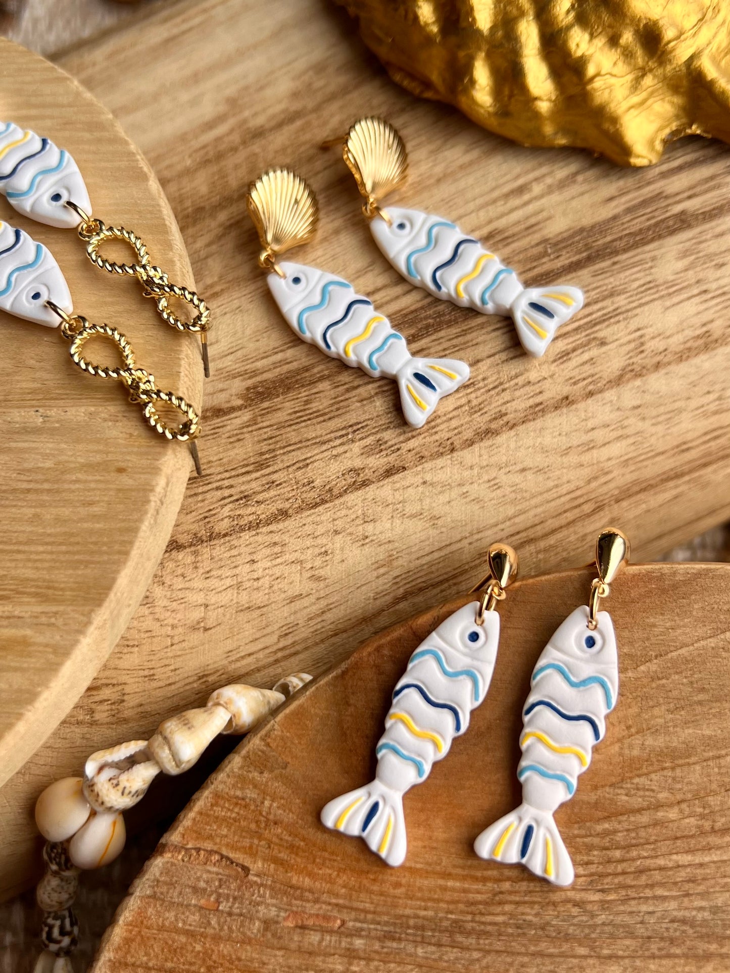 The Marina | Nautical Fish Clay Earrings