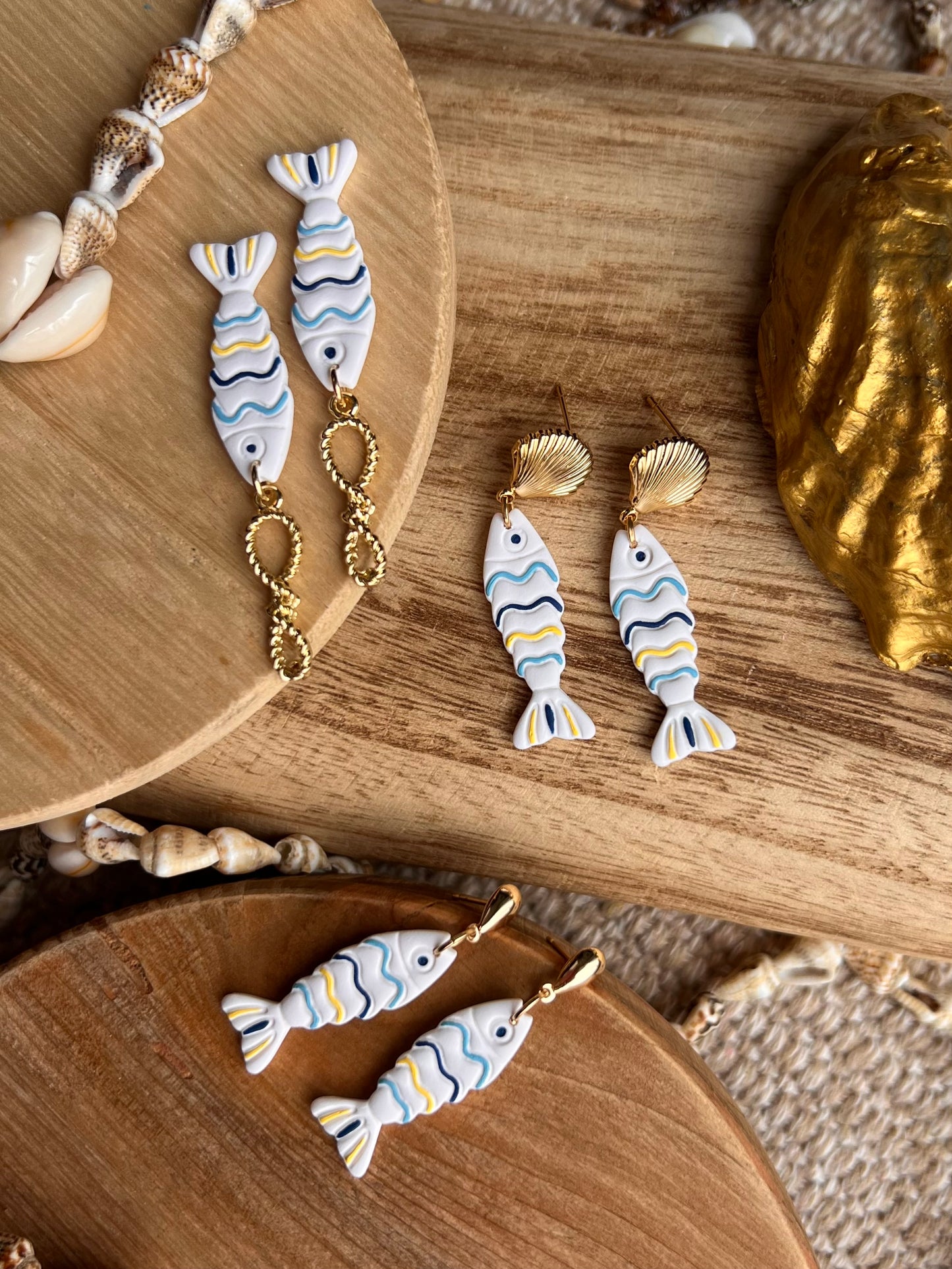 The Marina | Nautical Fish Clay Earrings