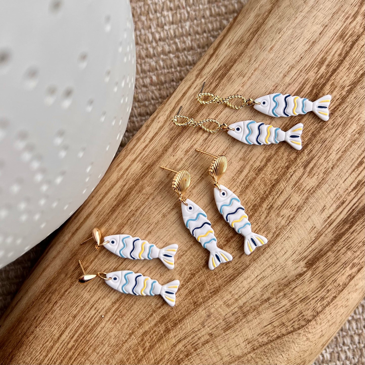The Marina | Nautical Fish Clay Earrings