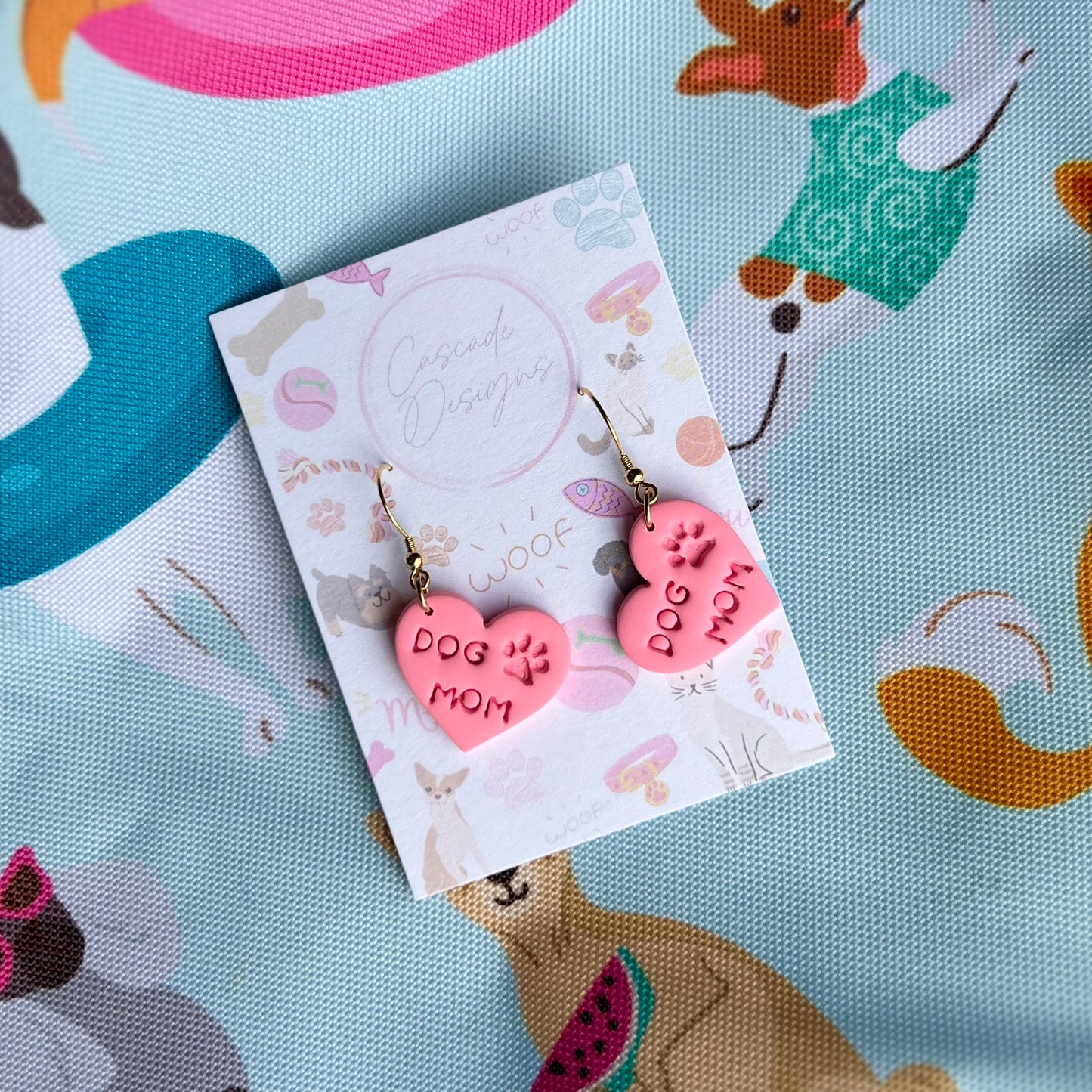 The Sophia | Dog Mom Heart Clay Earrings