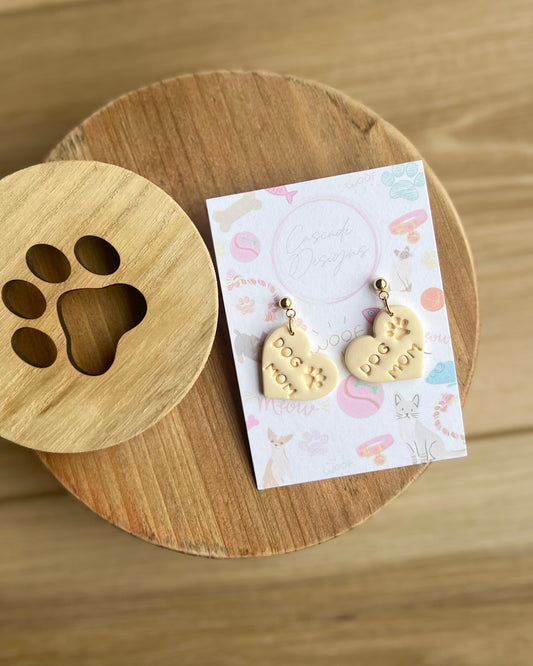 The Sophia | Dog Mom Heart Clay Earrings