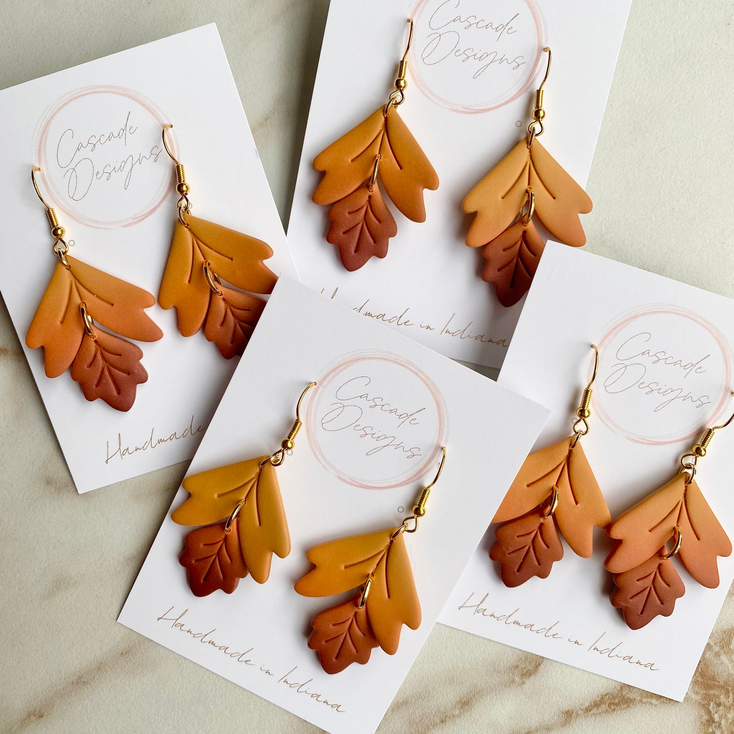 The Ember | Fall Ombre Leaf Clay Earrings