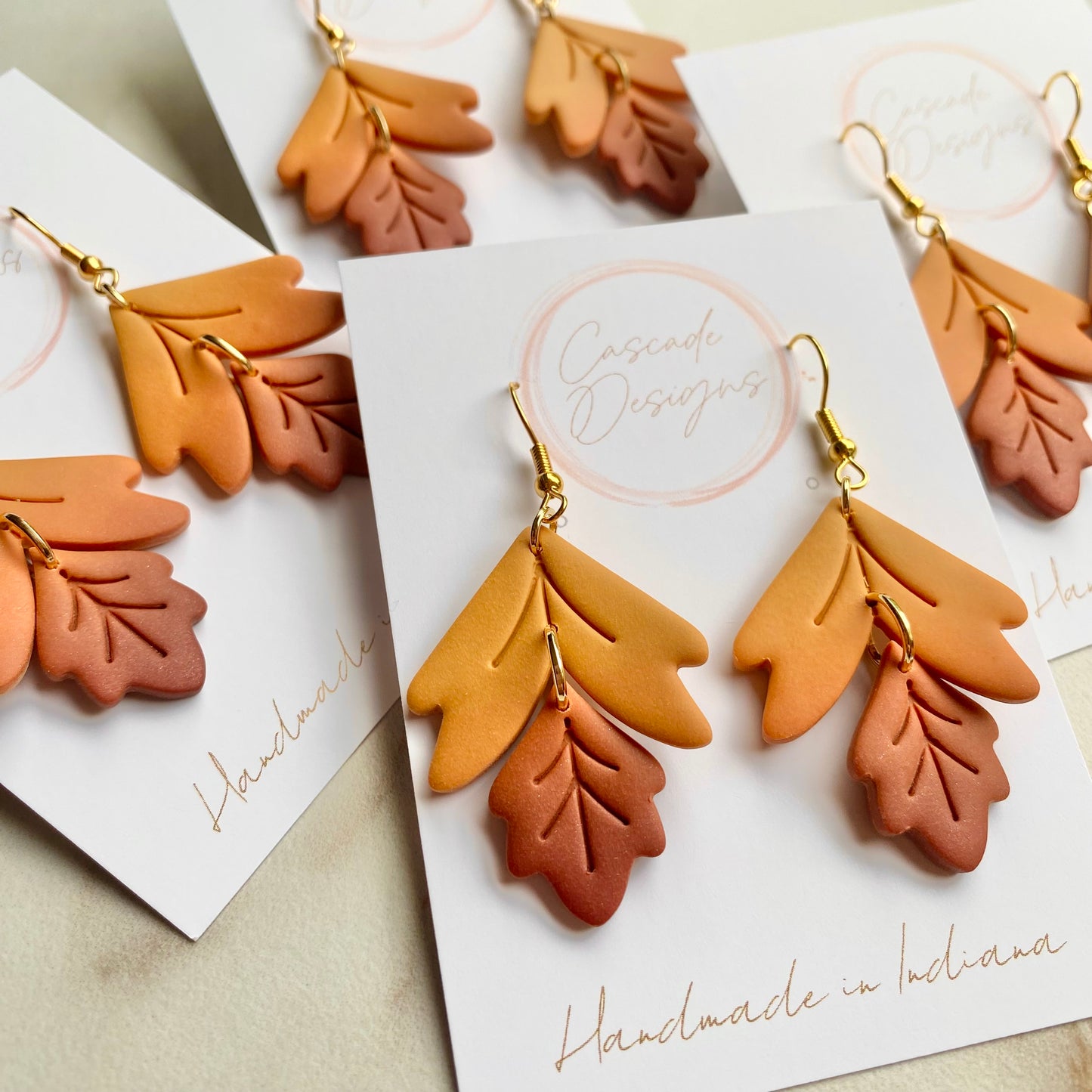 The Ember | Fall Ombre Leaf Clay Earrings