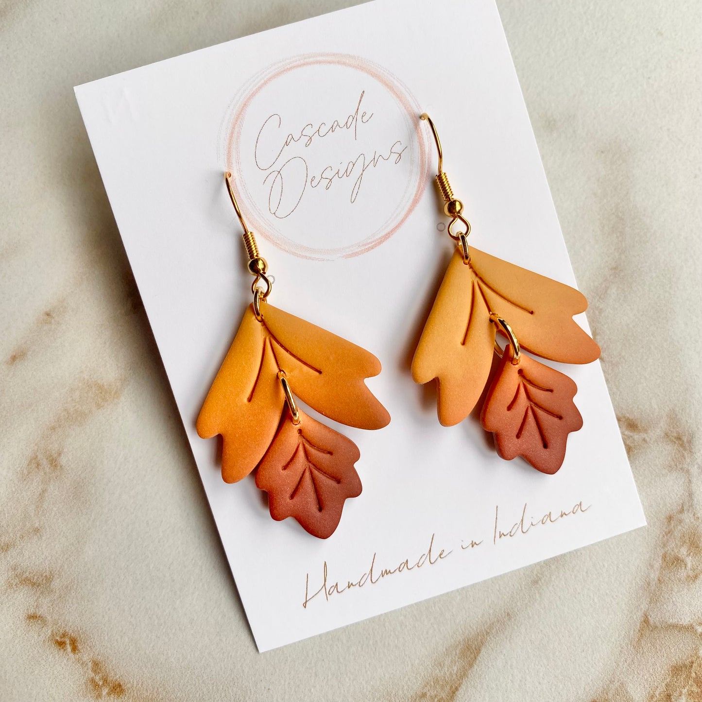 The Ember | Fall Ombre Leaf Clay Earrings