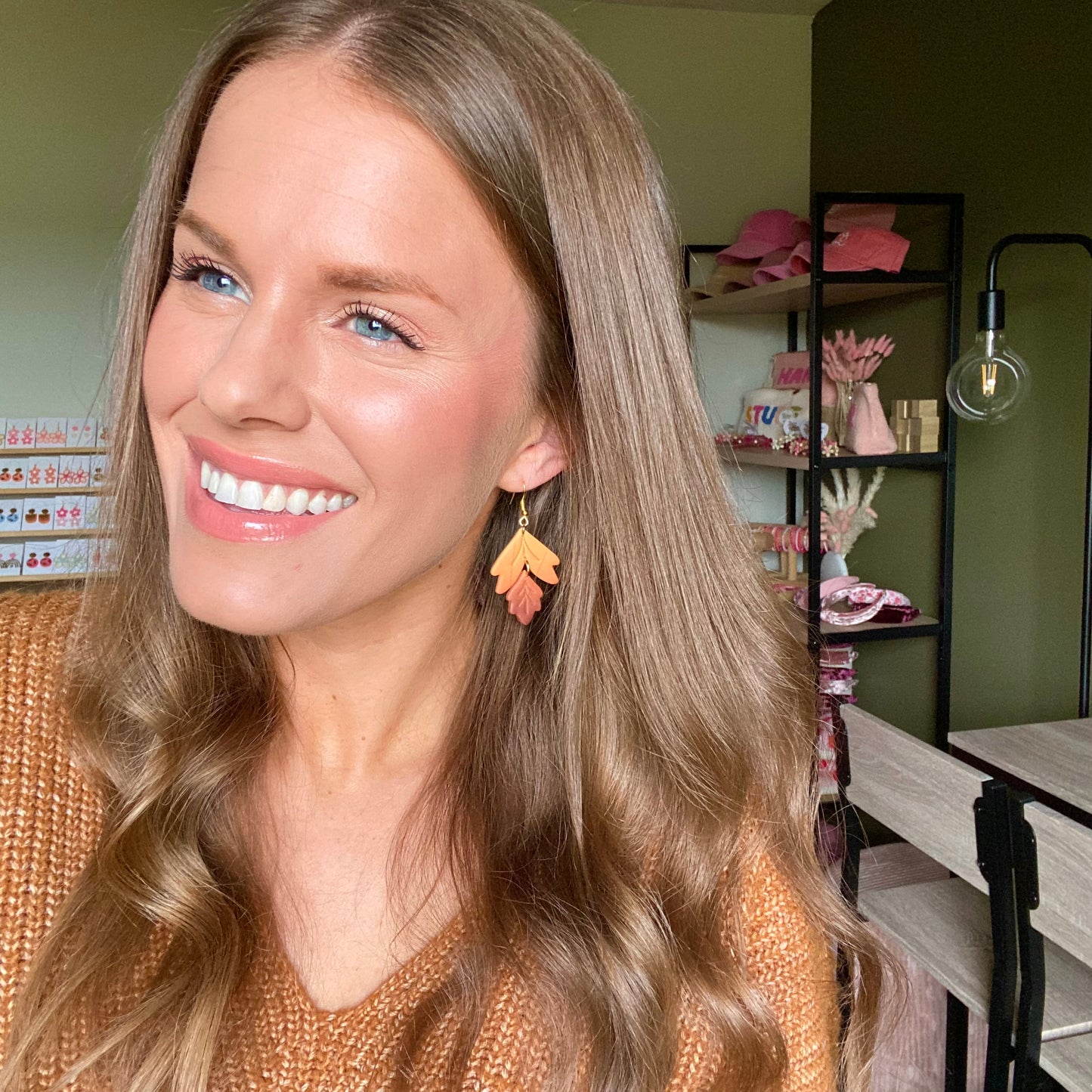 The Ember | Fall Ombre Leaf Clay Earrings