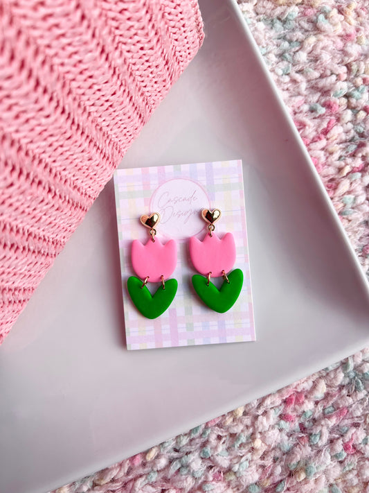 The Tulip | Spring Flower Clay Earrings