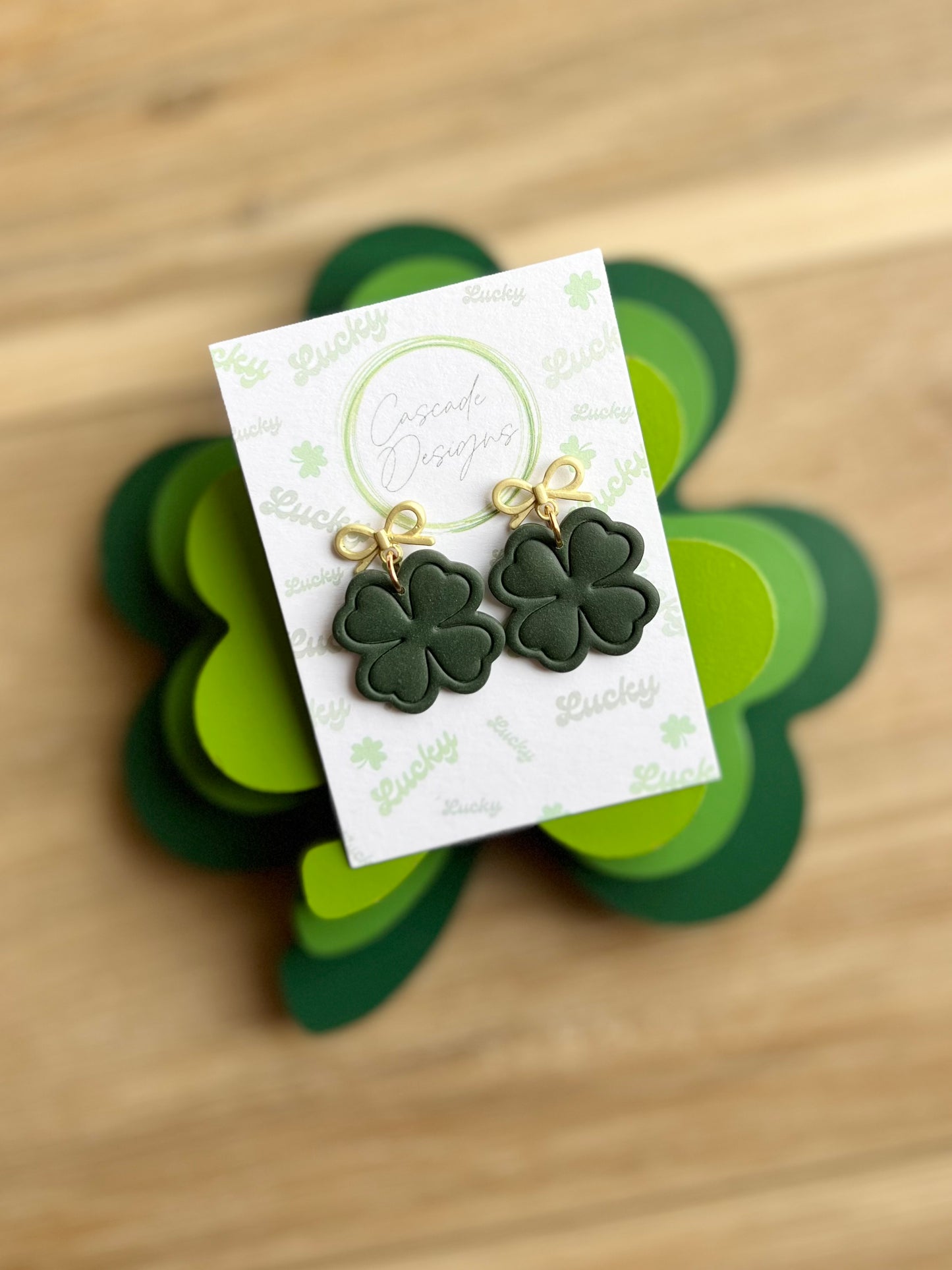 The Clover | Green Clover Clay Earrings