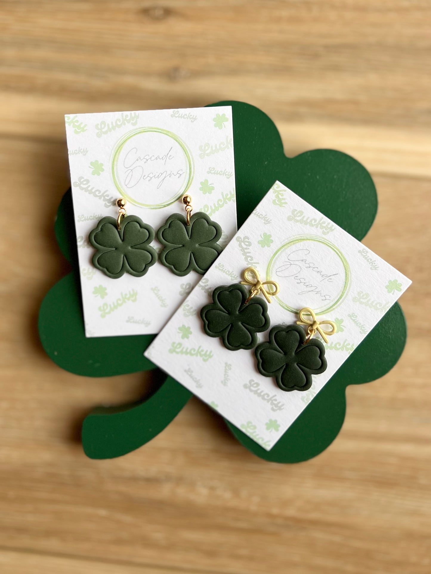 The Clover | Green Clover Clay Earrings