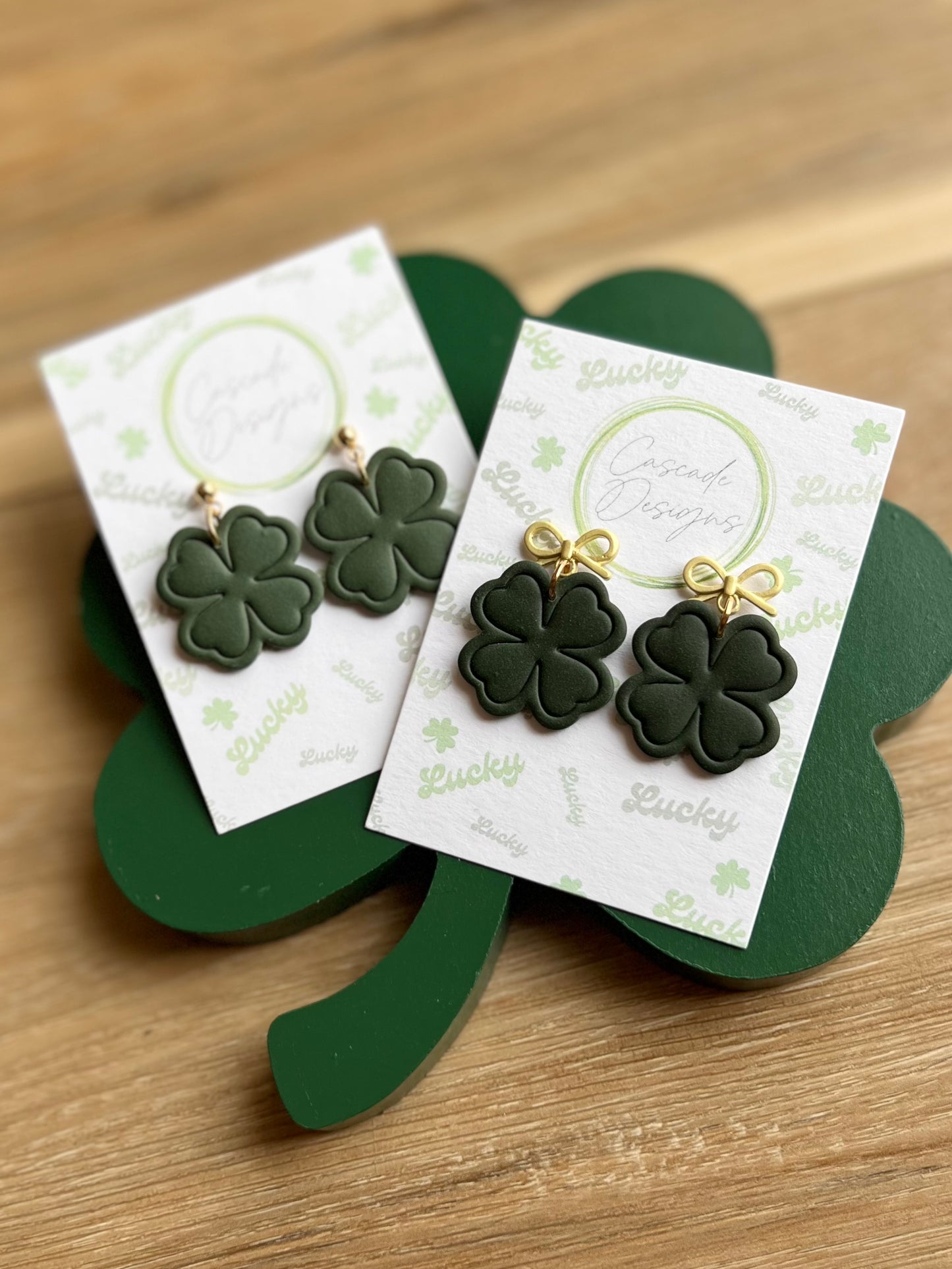 The Clover | Green Clover Clay Earrings