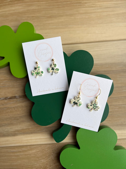 The Patrick | Patterned Clover Clay Earrings
