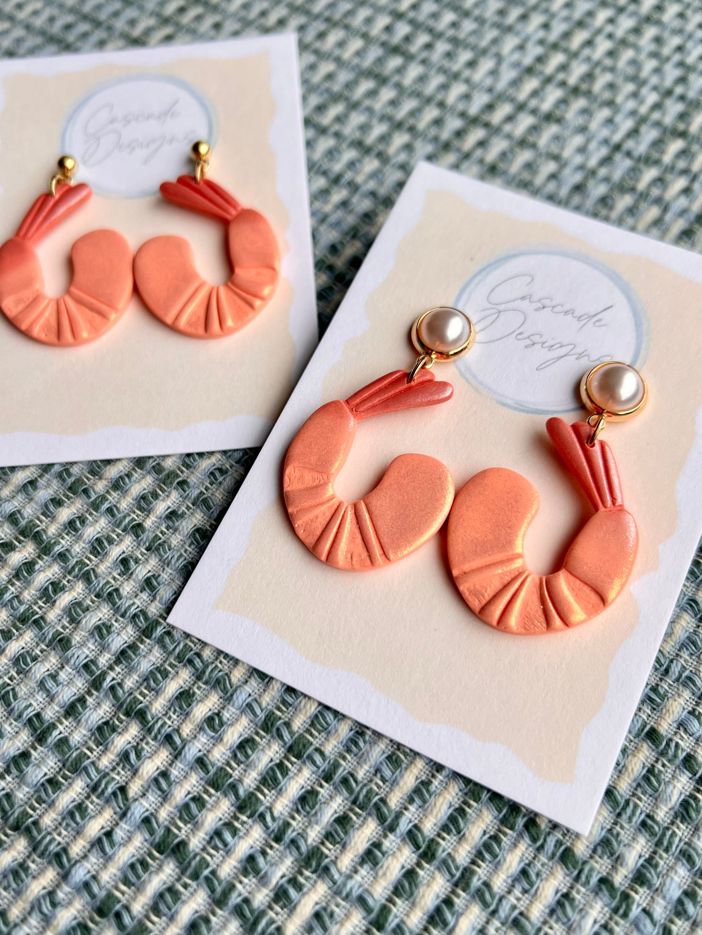 The Spuntino | Shimmery Shrimp Clay Earrings