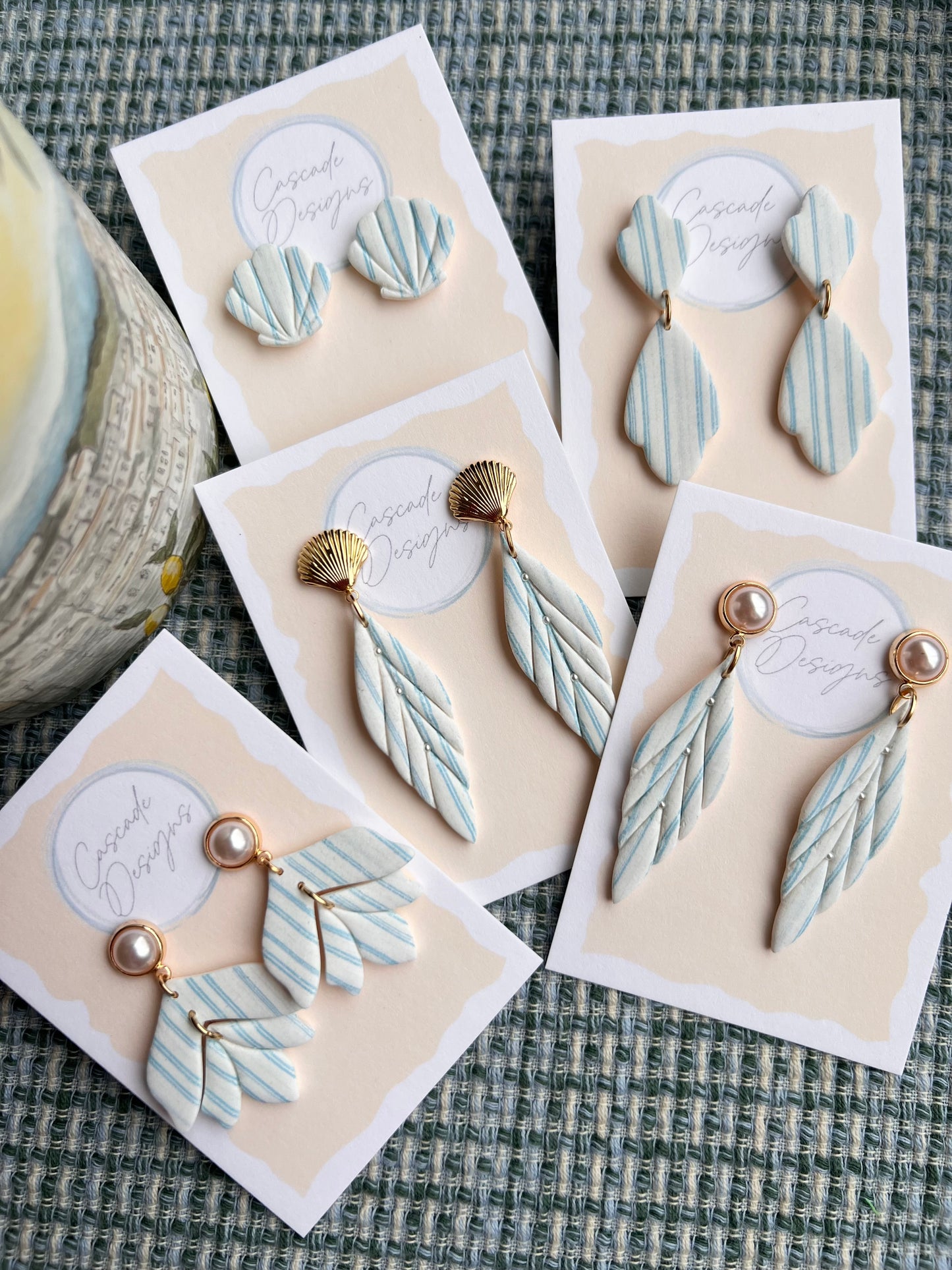 The Vittoria | Striped Nautical Clay Earrings