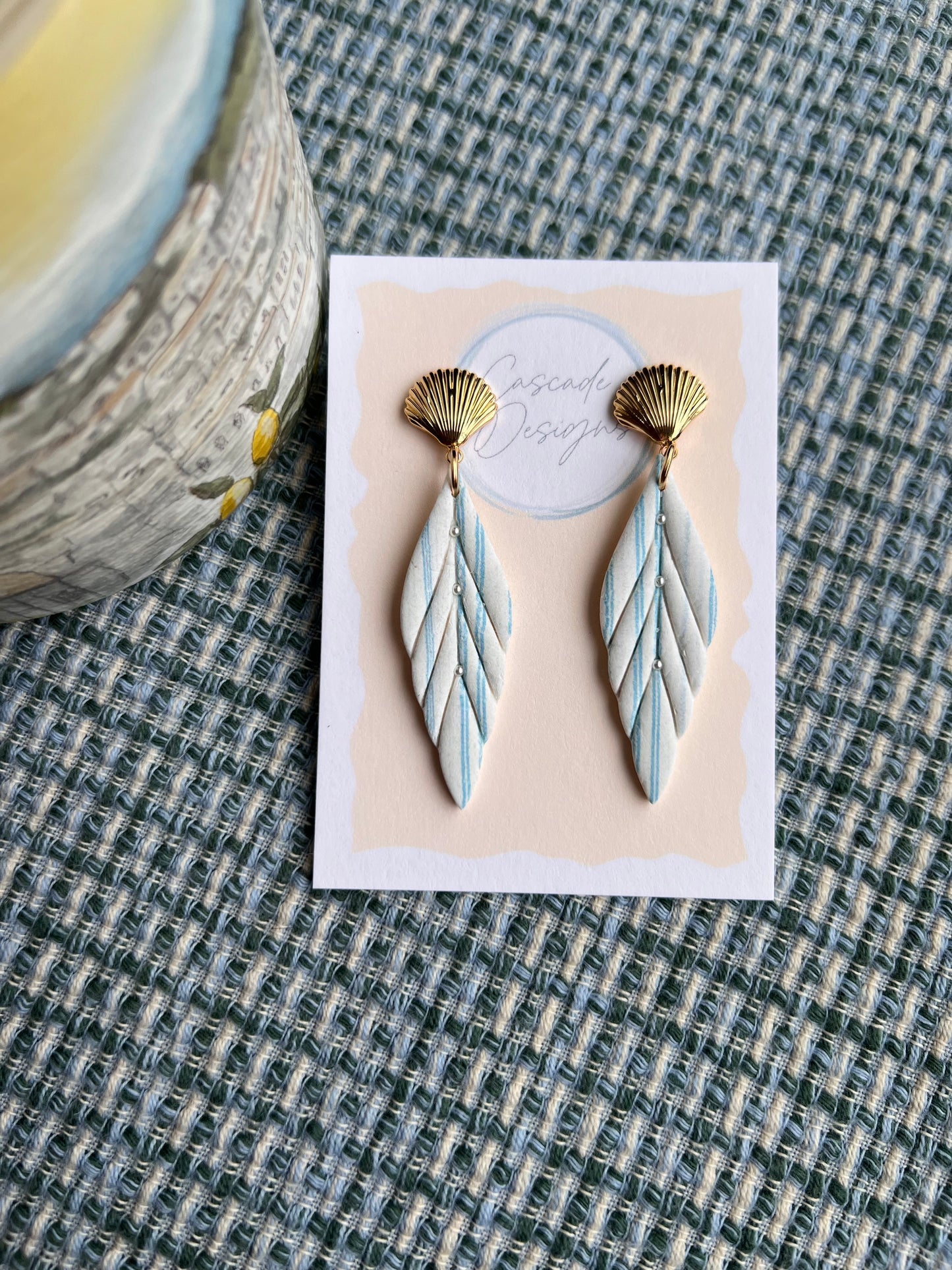 The Vittoria | Striped Nautical Clay Earrings