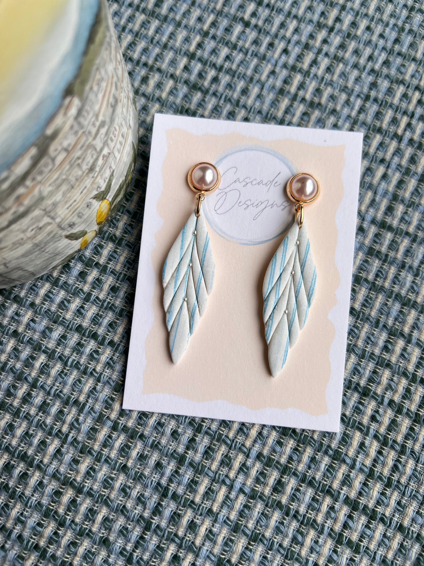 The Vittoria | Striped Nautical Clay Earrings