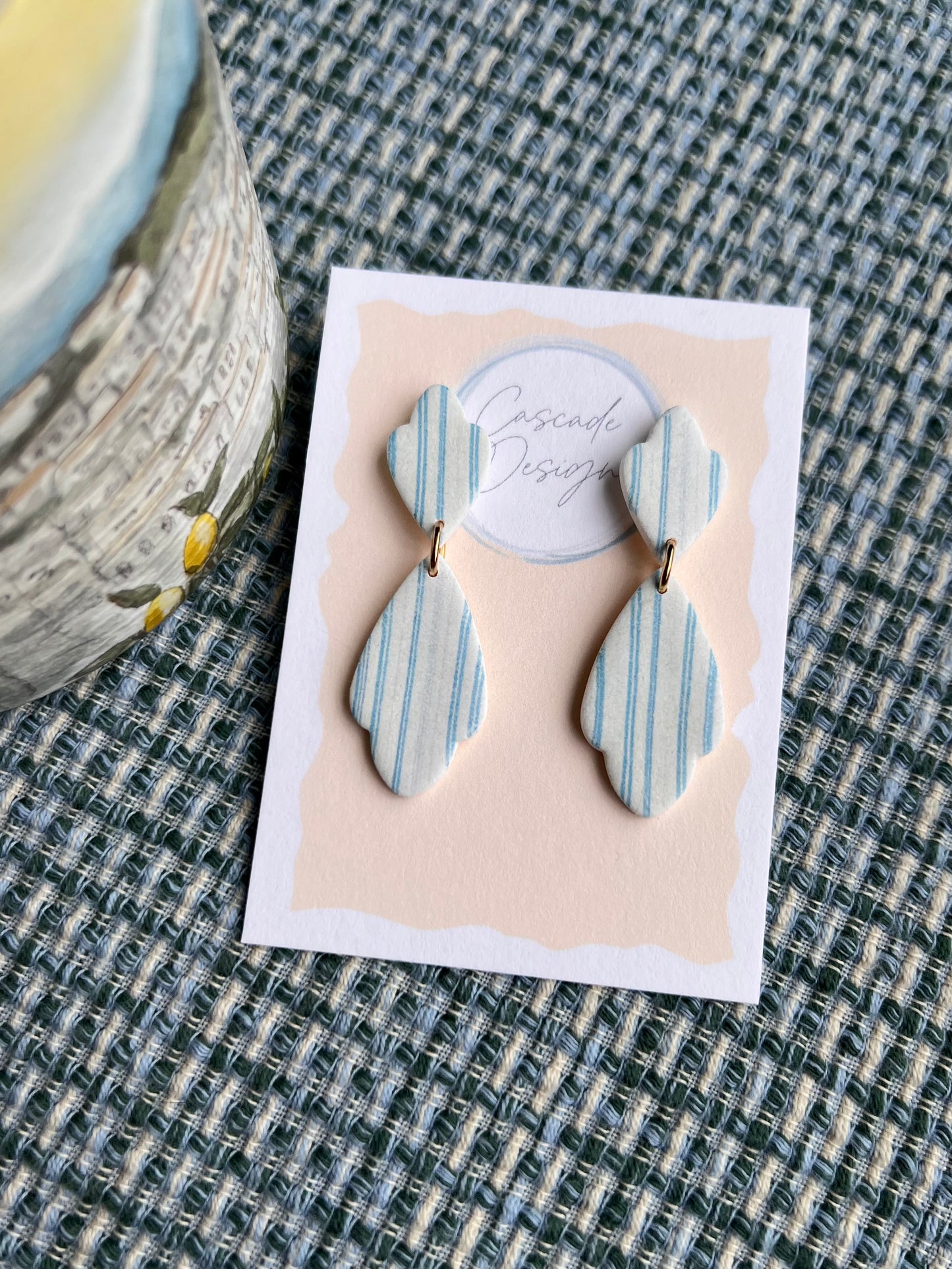 The Vittoria | Striped Nautical Clay Earrings