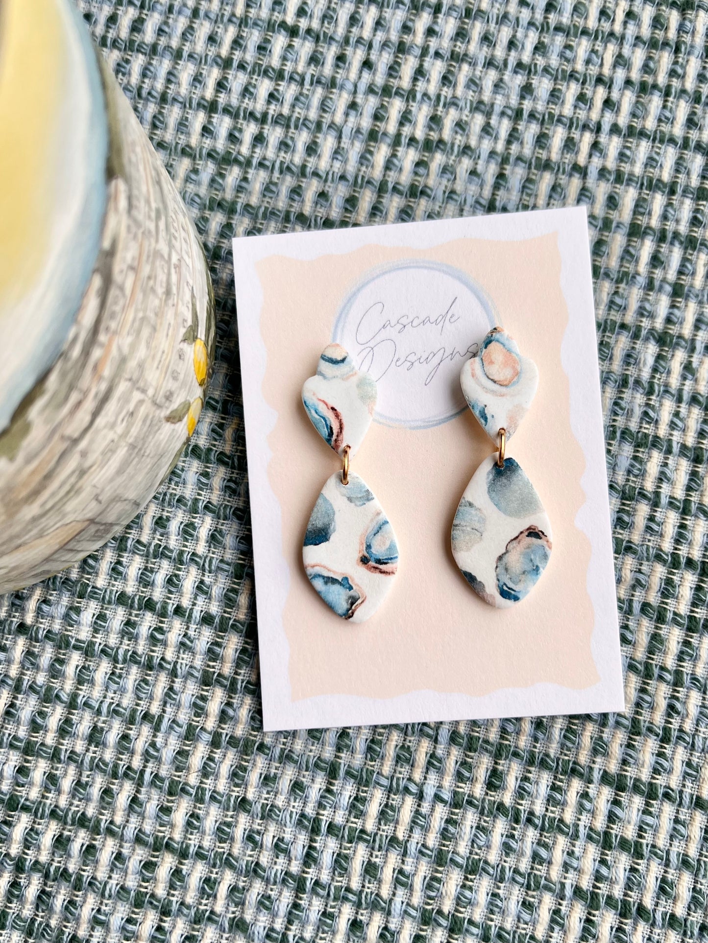 The Luca | Oyster Patterned Clay Earrings
