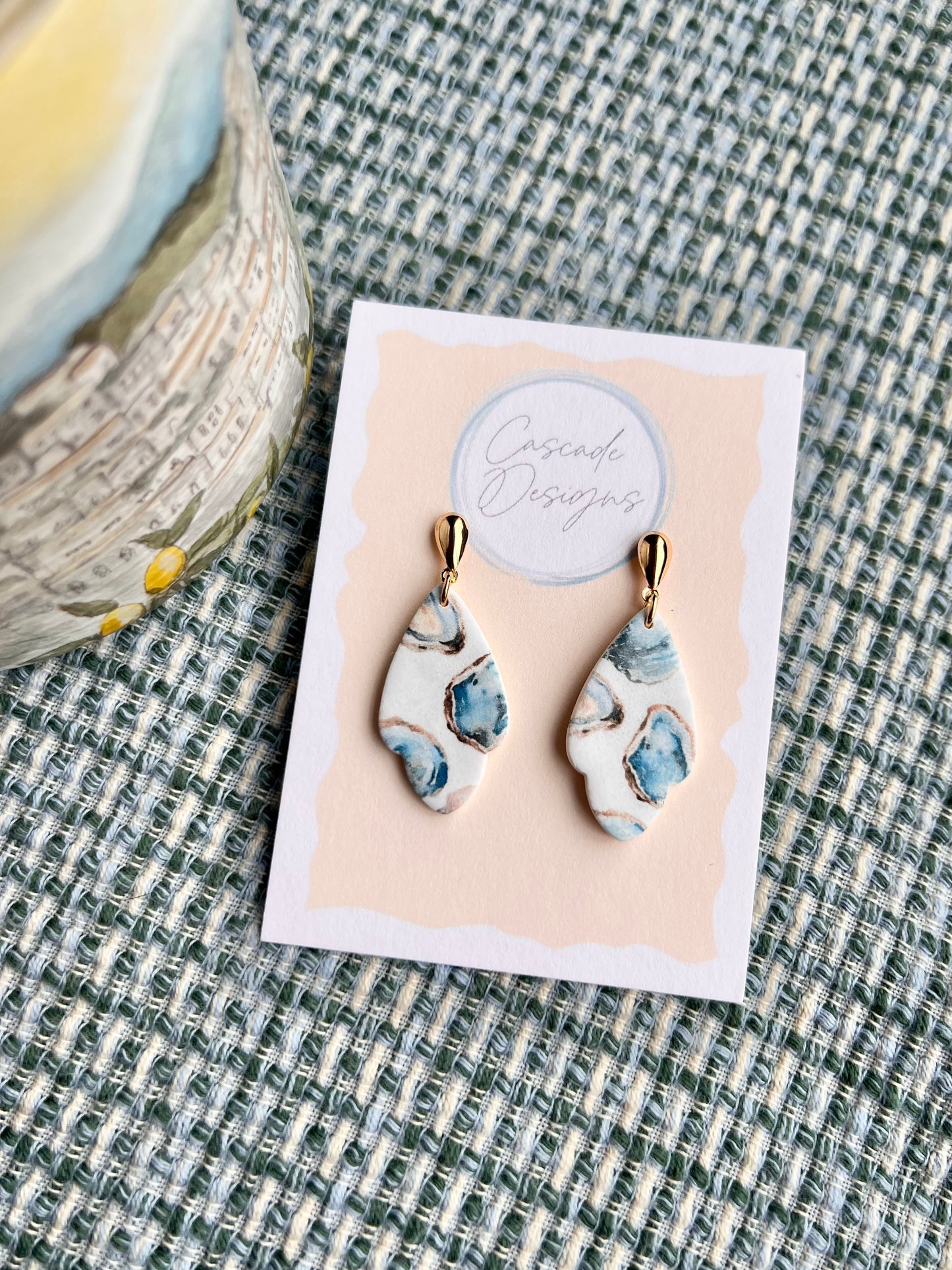 The Luca | Oyster Patterned Clay Earrings