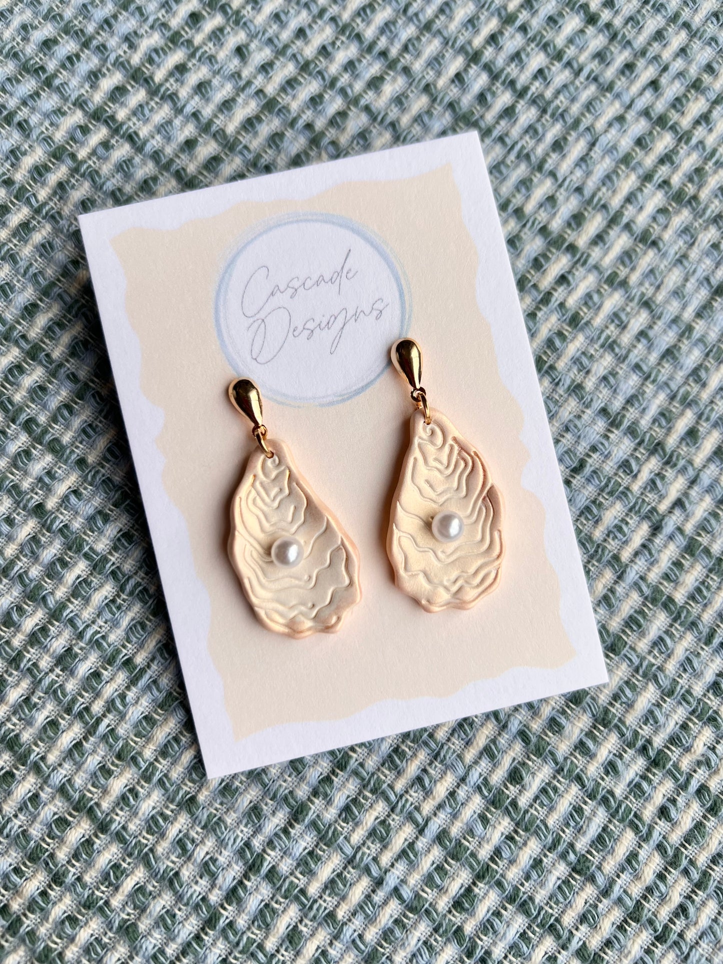 The Coasta | Shimmery Oyster and Pearl Clay Earrings