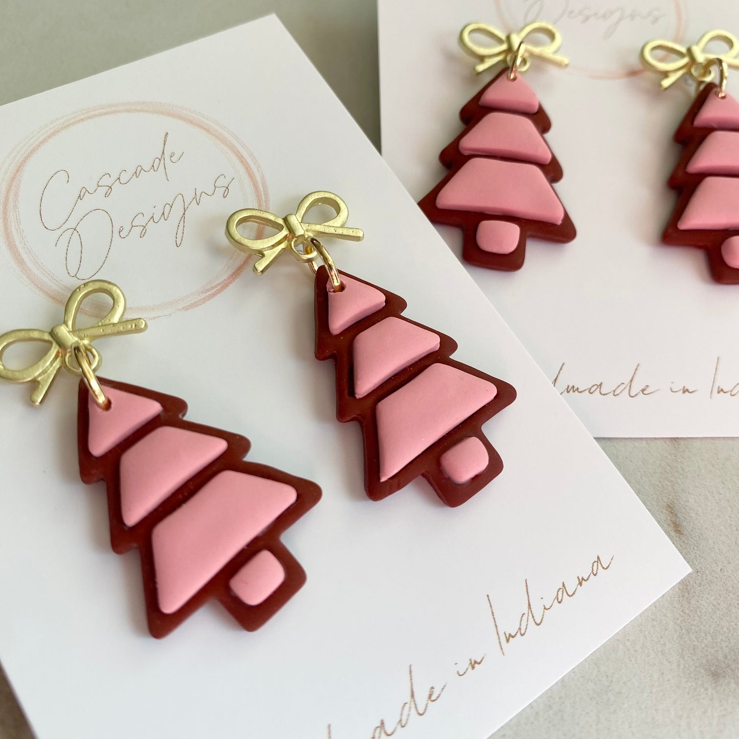 The Pine | Modern Winter Tree Clay Earrings