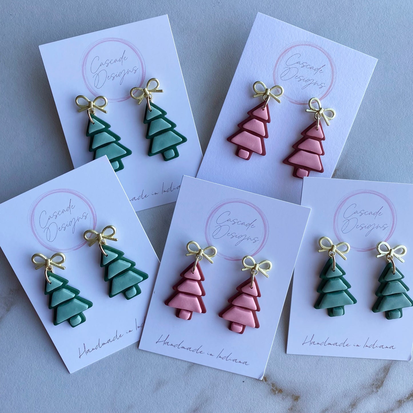 The Pine | Modern Winter Tree Clay Earrings