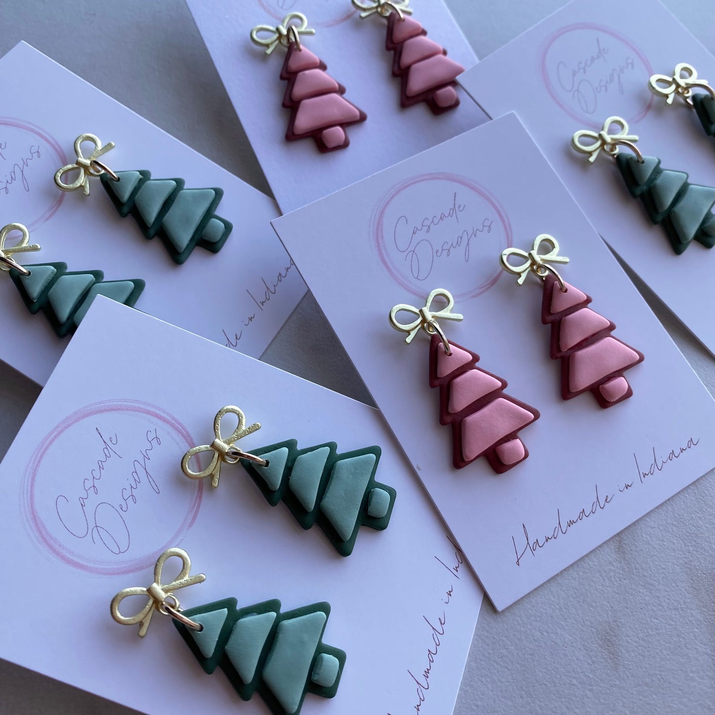 The Pine | Modern Winter Tree Clay Earrings