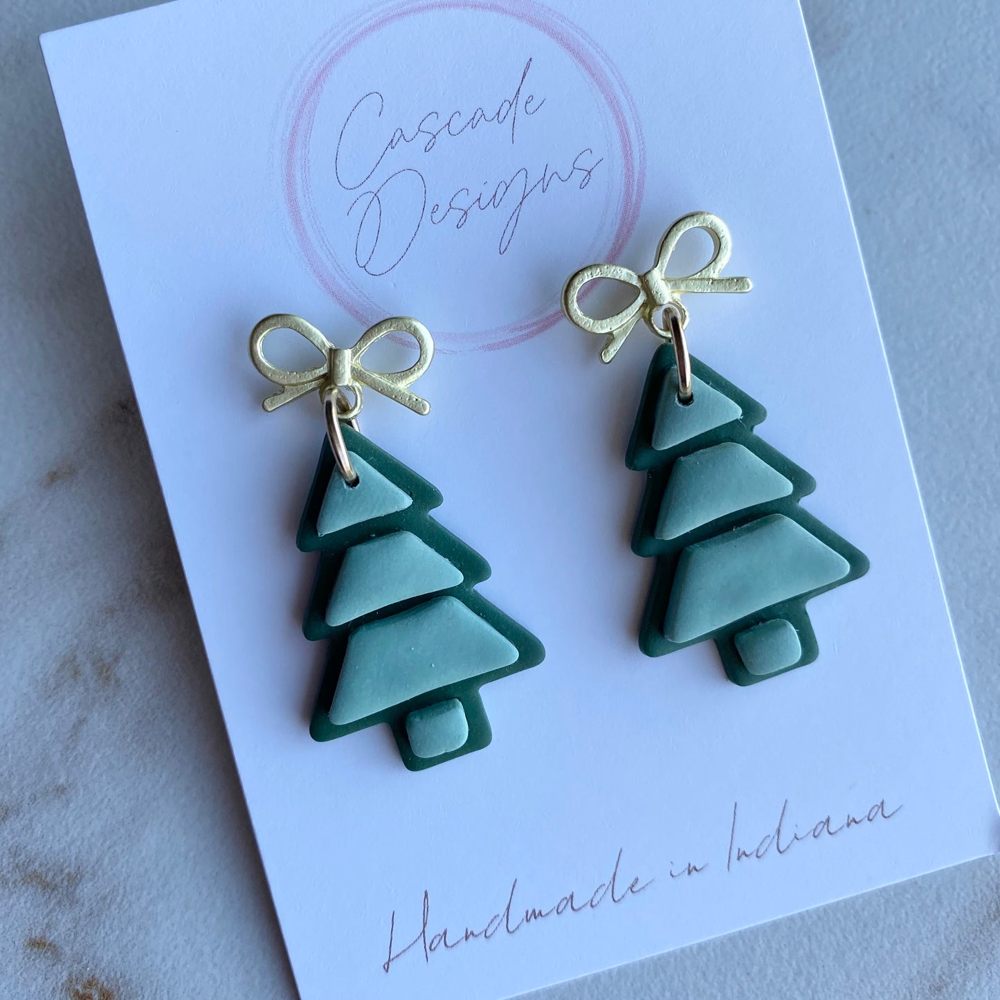 The Pine | Modern Winter Tree Clay Earrings