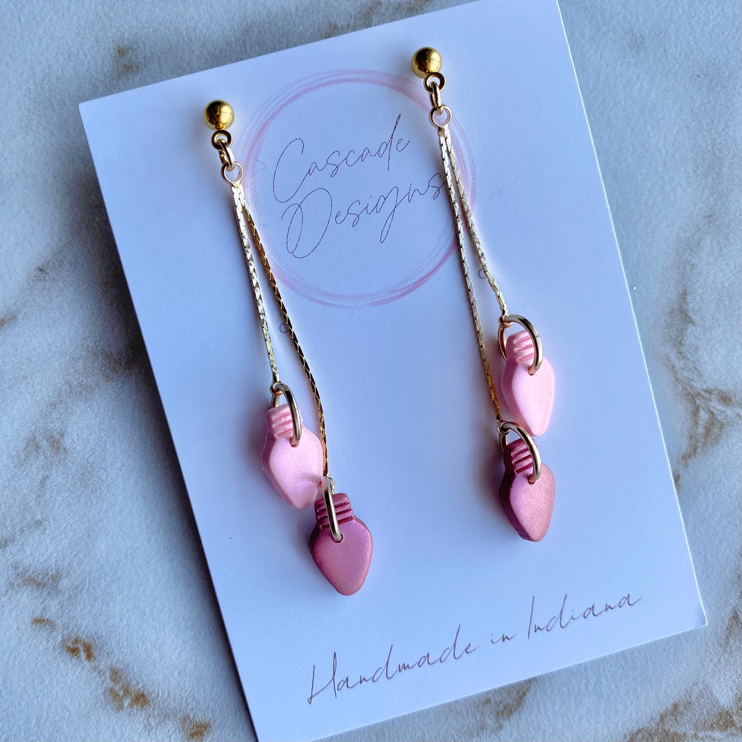 The Lumi | Metallic Christmas Lights Clay Chain Earrings