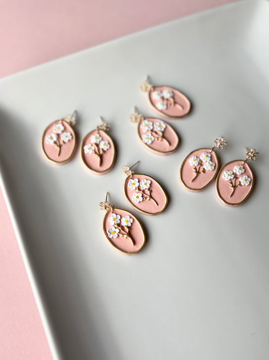 The Kate | Floral Cherry Blossom Clay Earrings