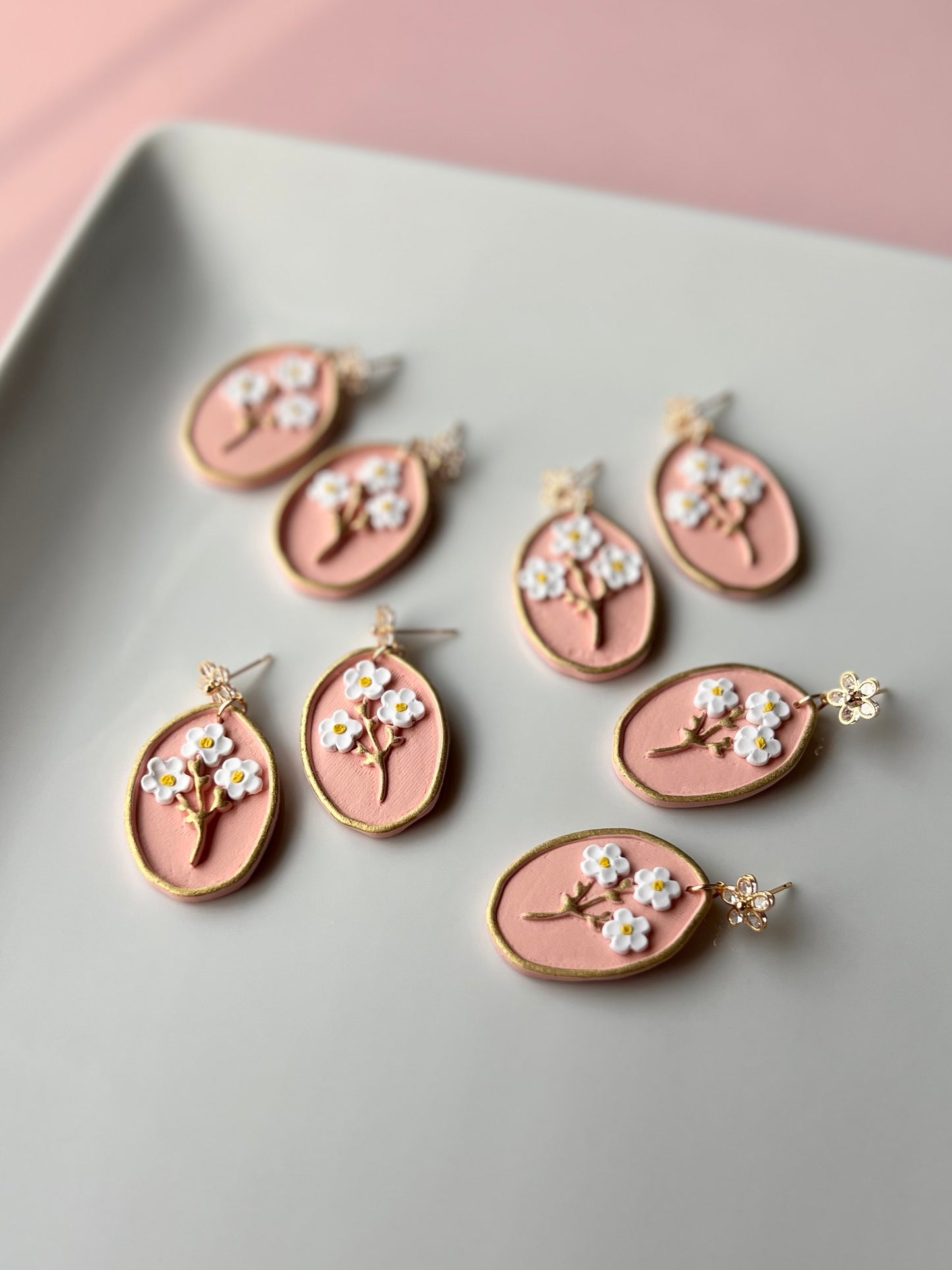 The Kate | Floral Cherry Blossom Clay Earrings
