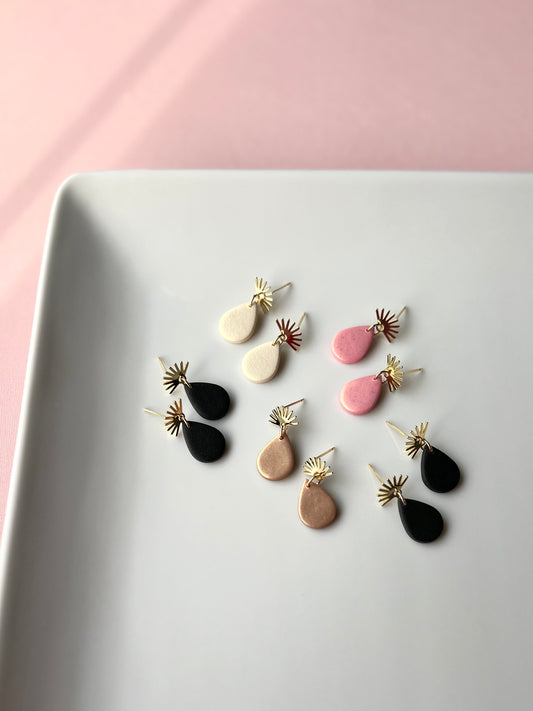 The Geneva | Shimmery Sunset Clay Drop Earrings