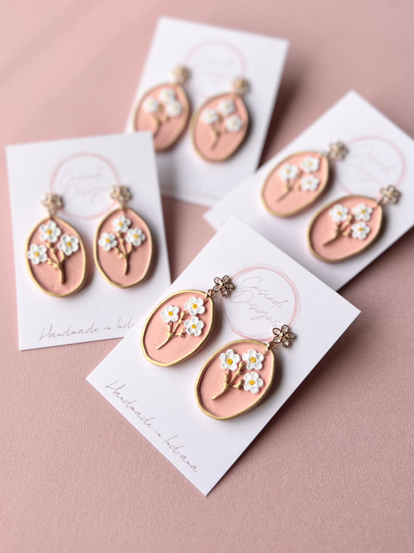 The Kate | Floral Cherry Blossom Clay Earrings