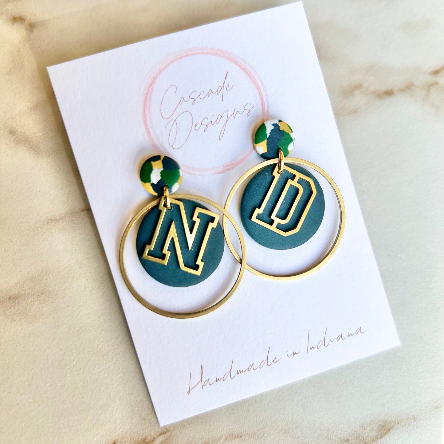 The Letterman | Letter Hoop Clay Earrings