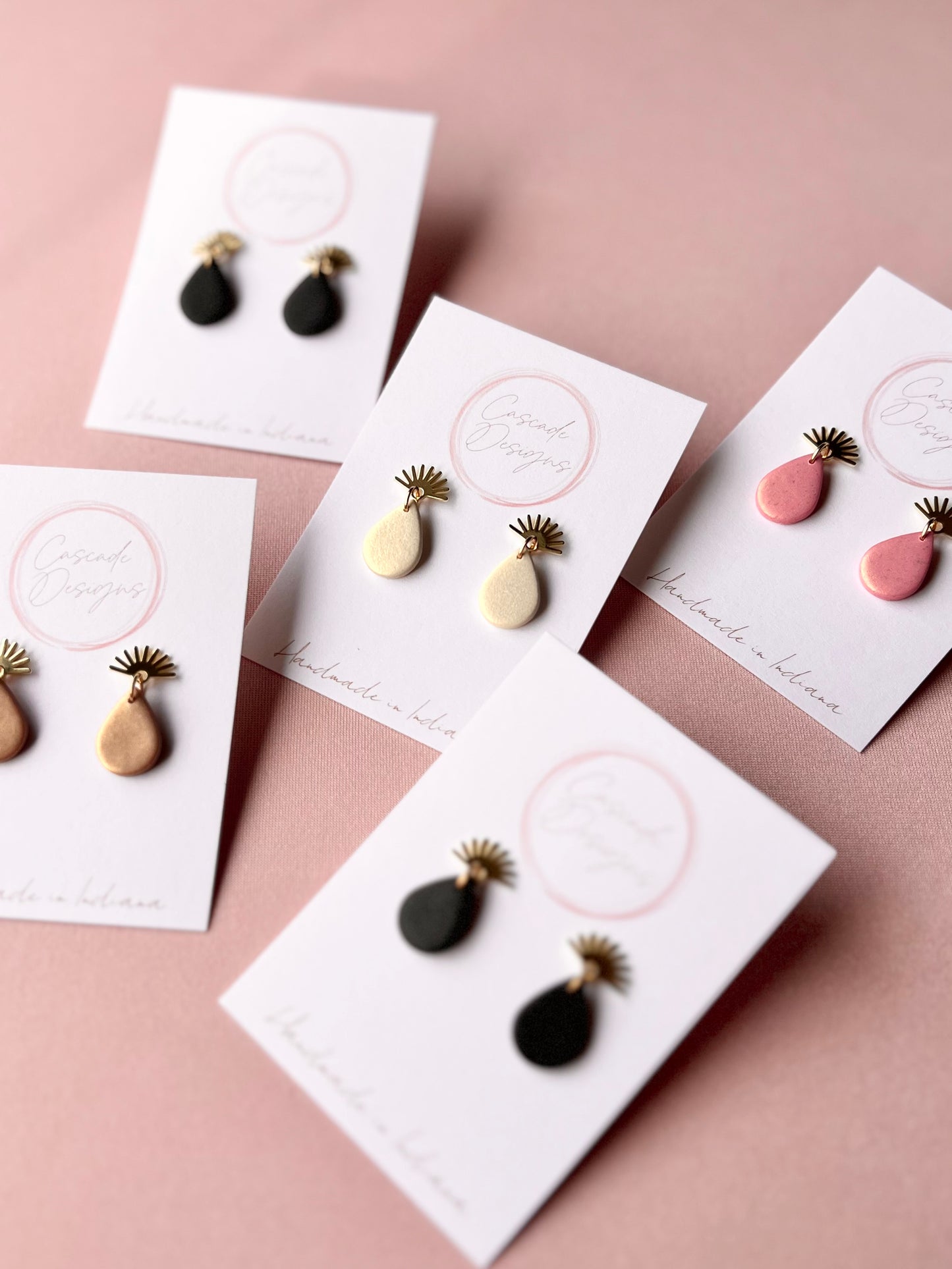 The Geneva | Shimmery Sunset Clay Drop Earrings