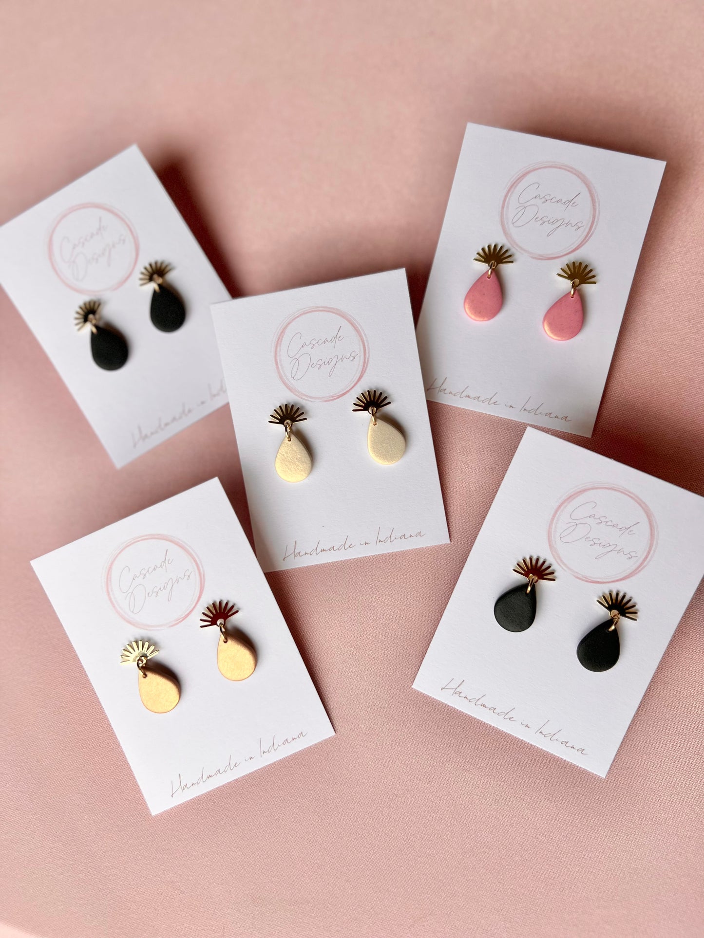The Geneva | Shimmery Sunset Clay Drop Earrings