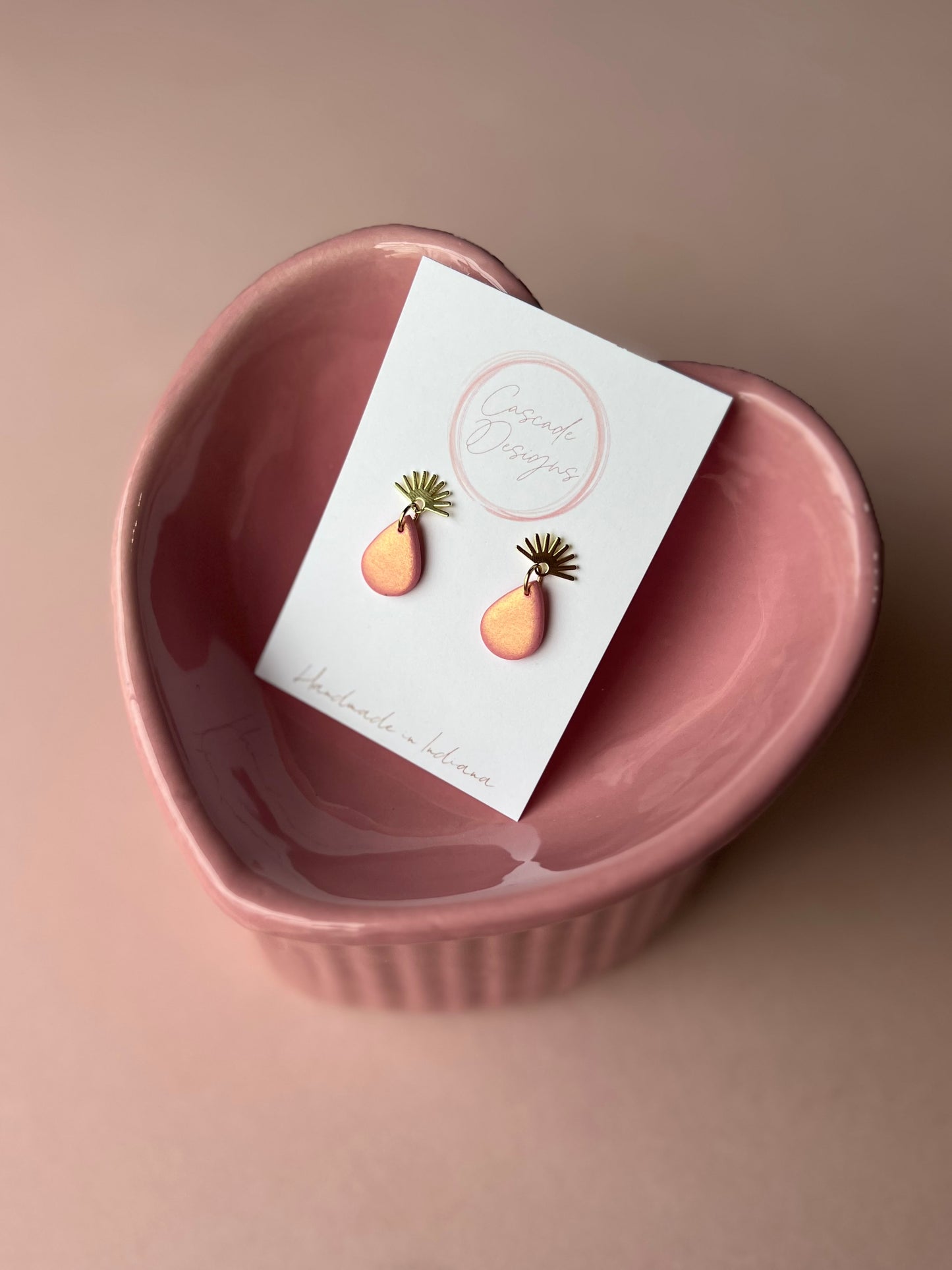 The Geneva | Shimmery Sunset Clay Drop Earrings
