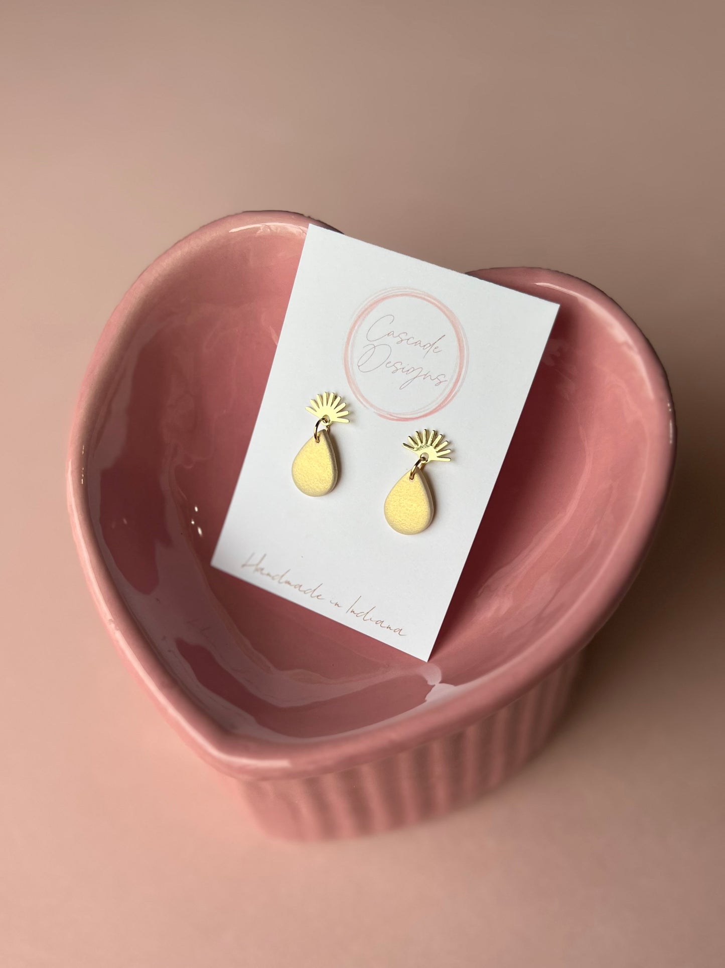 The Geneva | Shimmery Sunset Clay Drop Earrings