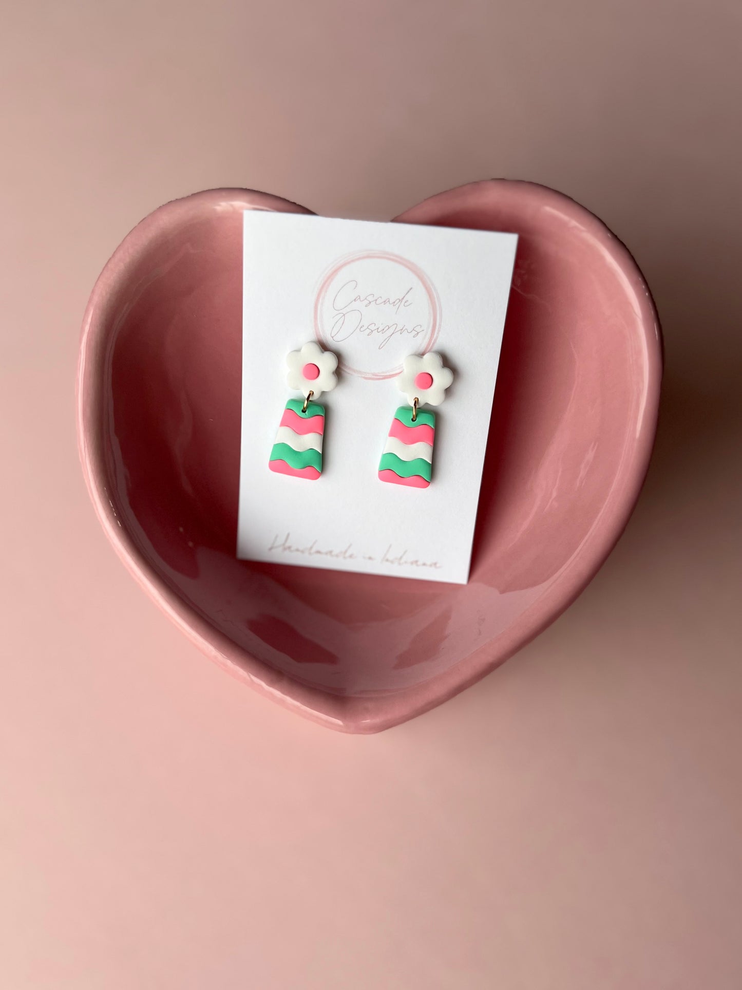 The Luisa | Stitched Color Block Clay Earrings