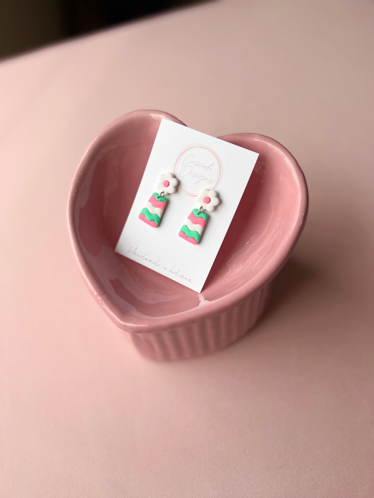 The Luisa | Stitched Color Block Clay Earrings